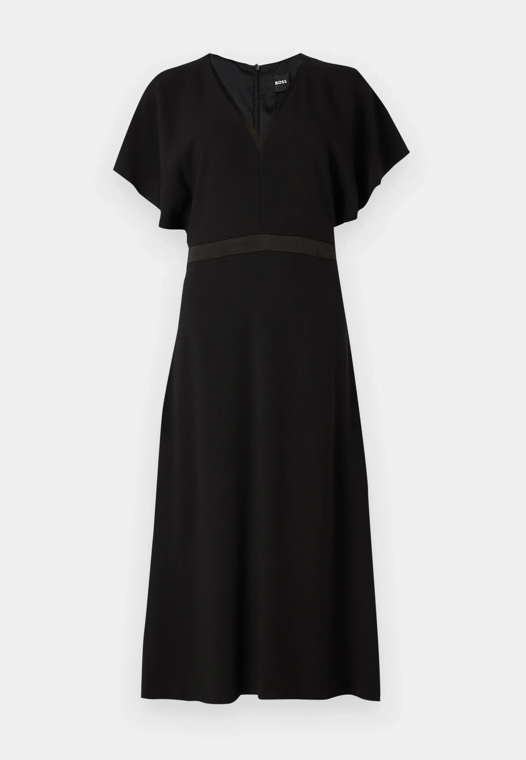 HUGO BOSS კლასიკური შავი მიდი კაბა