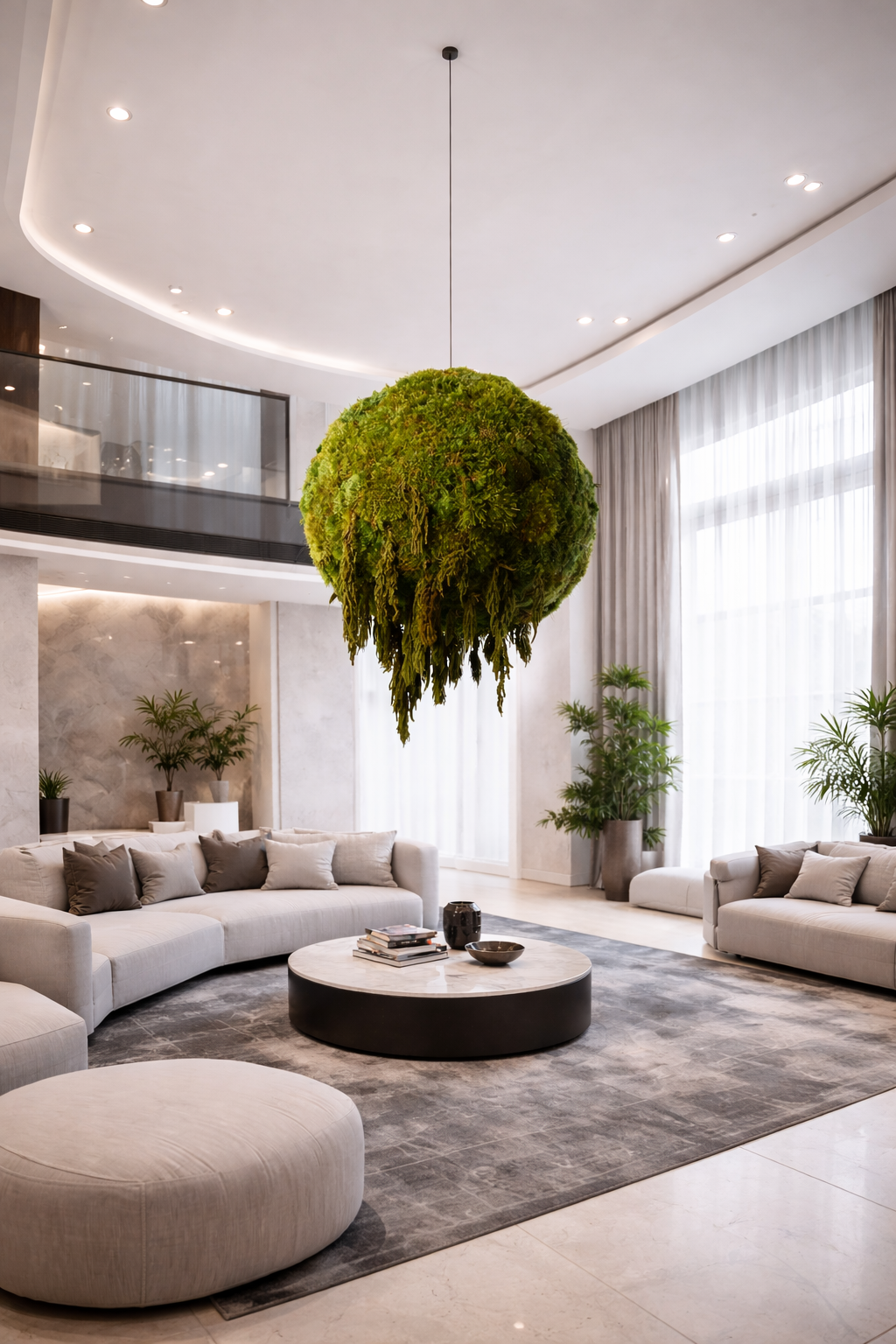 Moss Sphere in the Air