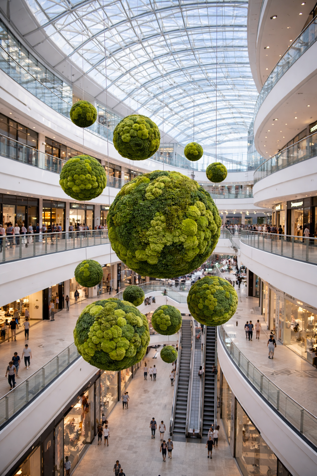 Moss Spheres in Business Center