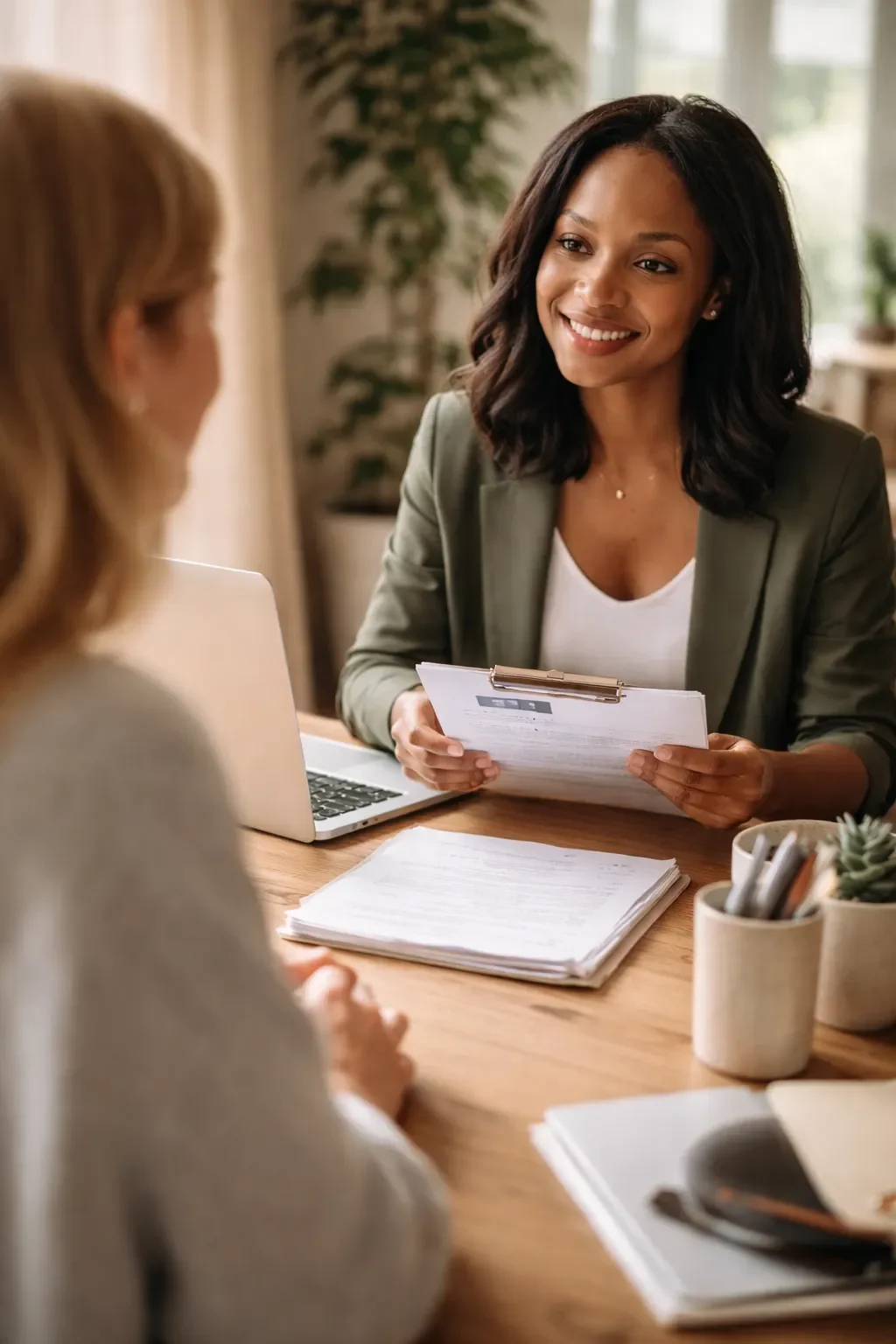 Two women in a recruiting interview in Ohio