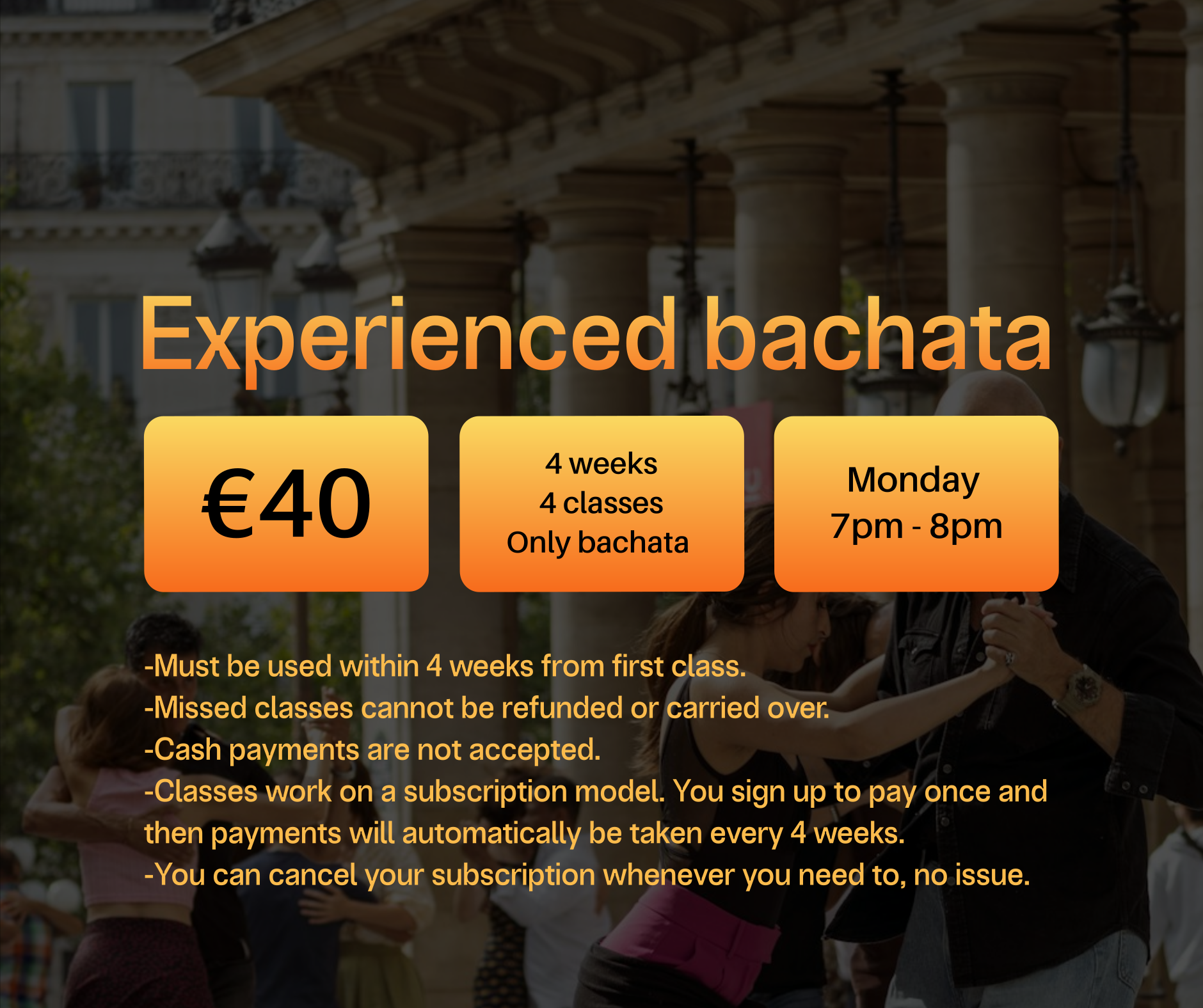 Experienced bachata Mondays