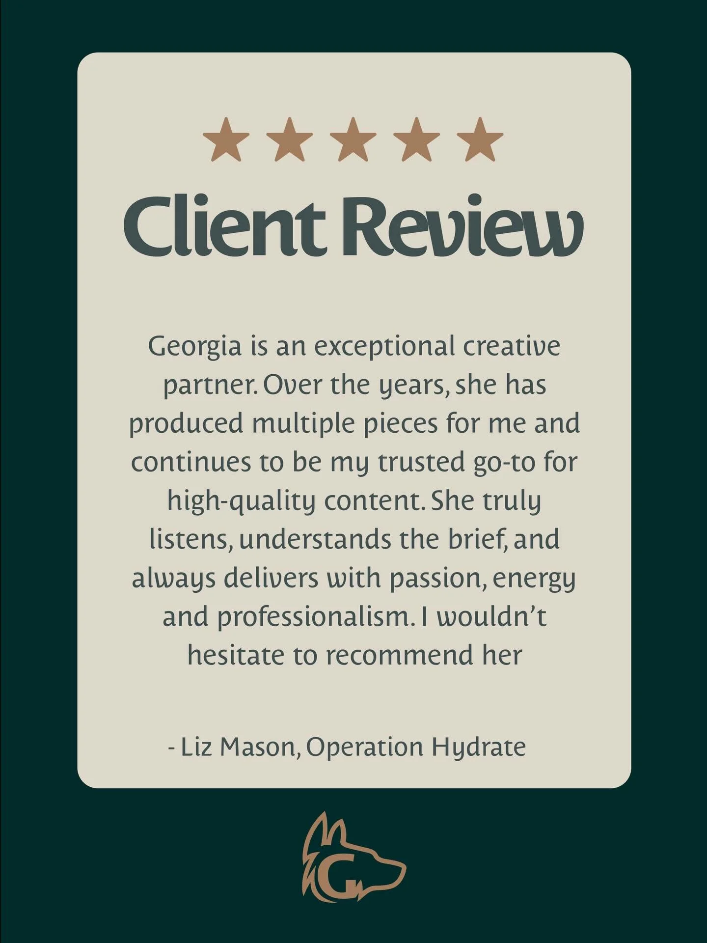 &ldquo;I wouldn&rsquo;t hesitate to recommend her&rdquo; &hellip; I mean is there any better praise from a client than that?  Thank you so much Liz for being such a wonderful client of mine. It truly is a pleasure to collaborate and create beautiful 