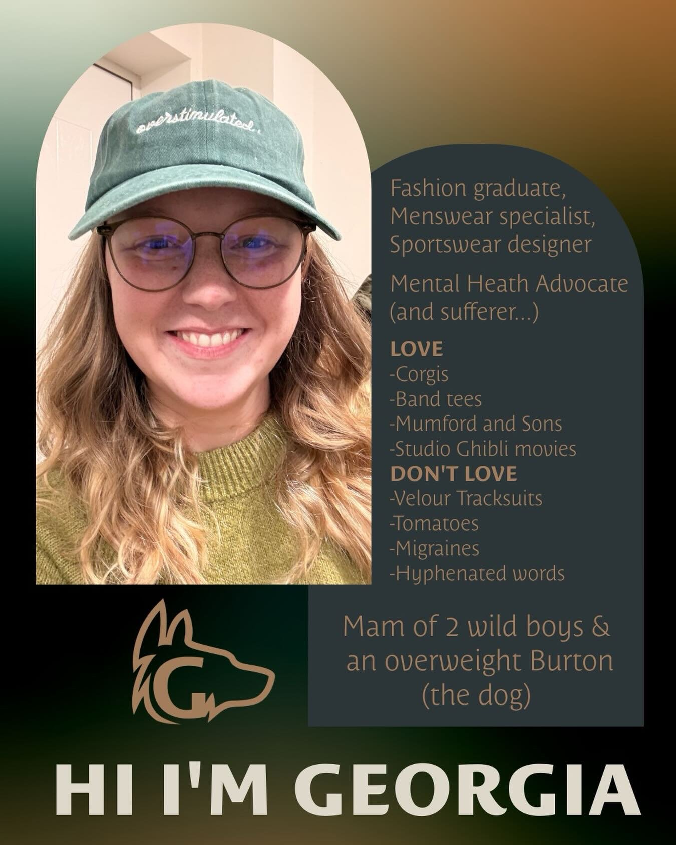 I thought it was about time I introduced myself! Hi, I&rsquo;m Georgia. I love my family, my corgi Burton, spending time in my little caravan and watching Studio Ghibli movies. ✨
I&rsquo;ve spent the past 10+ years working in graphic design, whether 