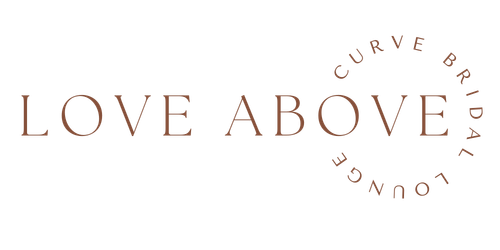 Text that reads "Love Above" with a curved line of smaller text that says "Curved Bridge London 1971" surrounding it.