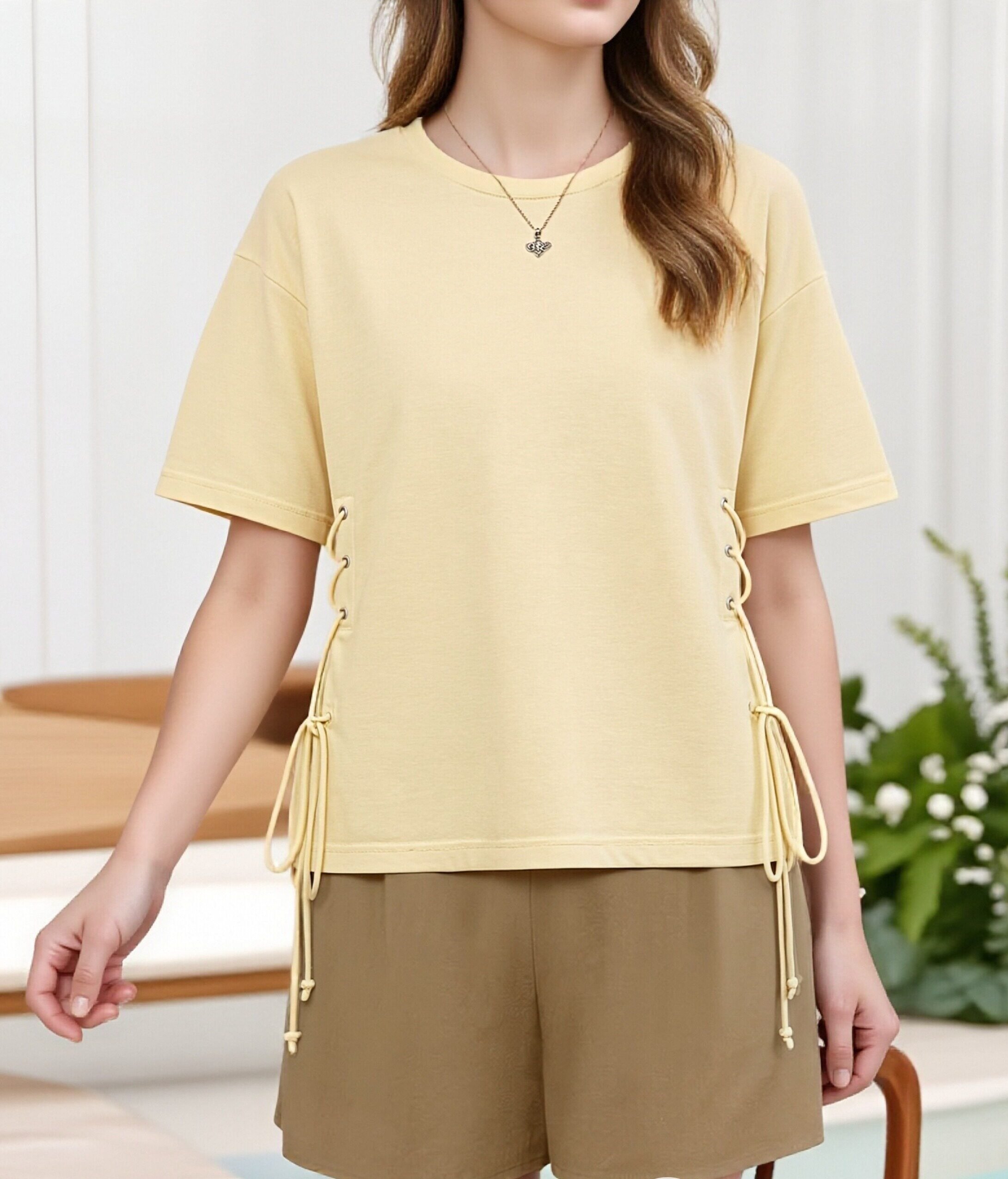 T-shirt  lacci laterali 5296