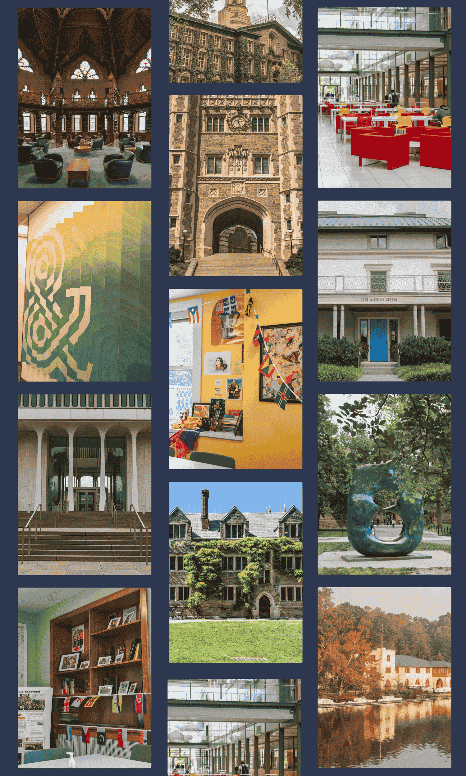 Collage of campus spaces