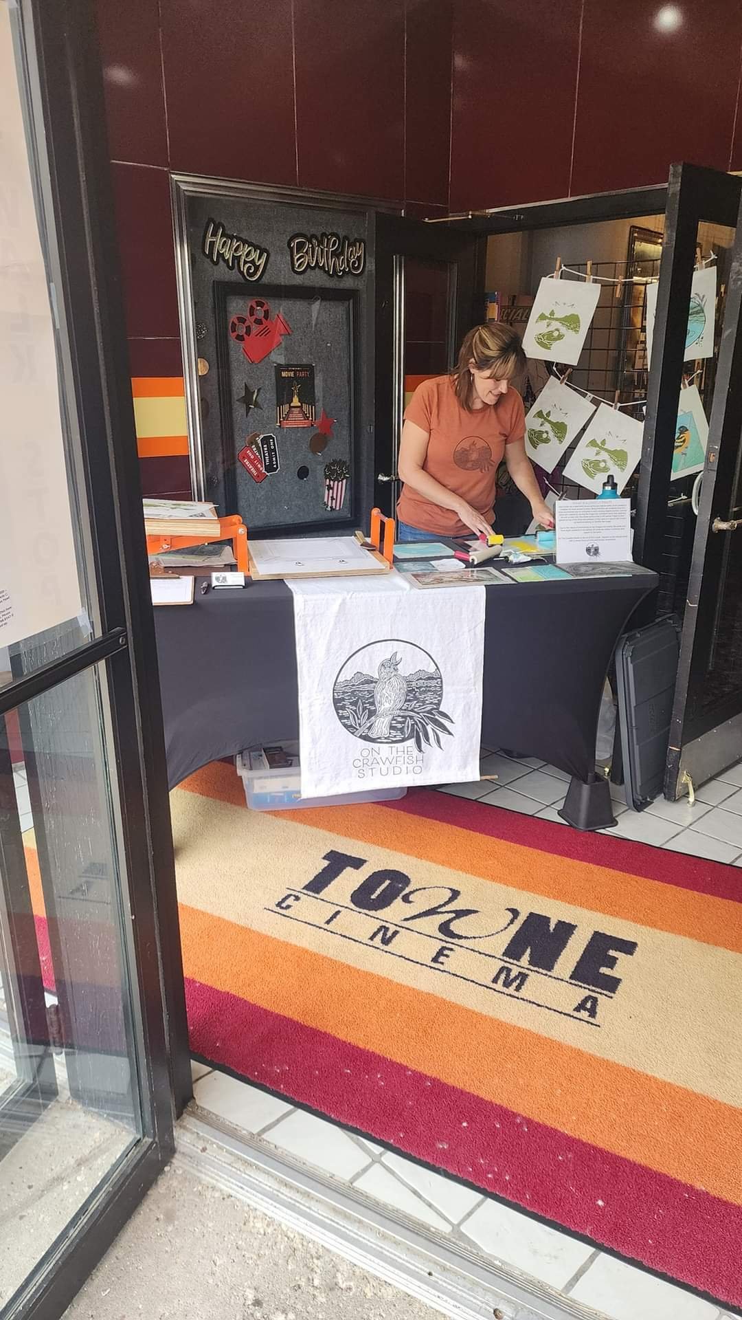 Printing demo during Art Walk downtown Watertown, WI 2024