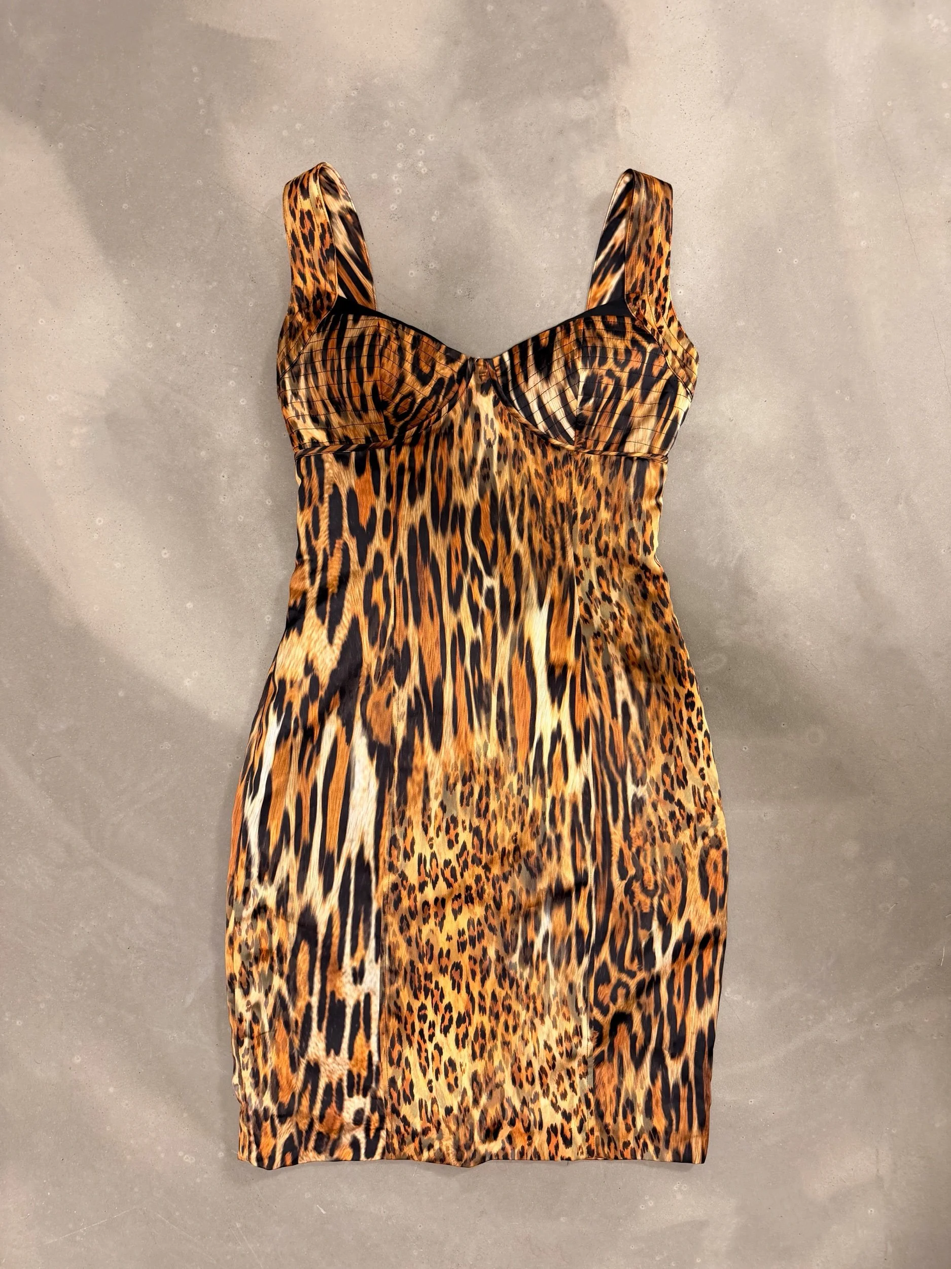 guess marciano cheetah bodycon dress
