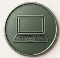 médaille avec un logo d'ordinateur portable