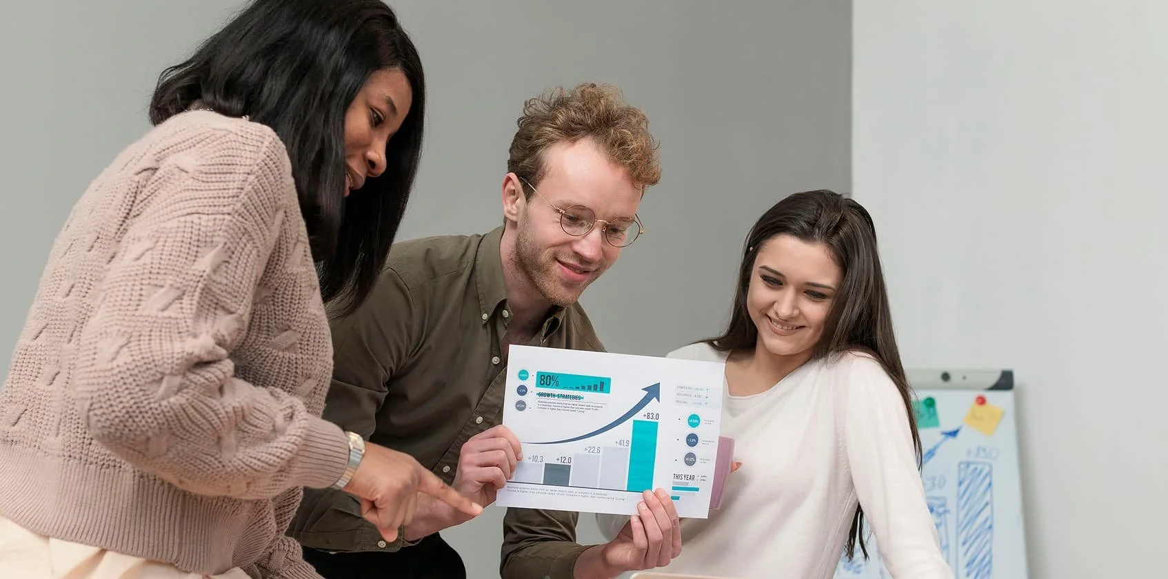 A Tidy Haus consultant reviewing productivity gains with a happy team