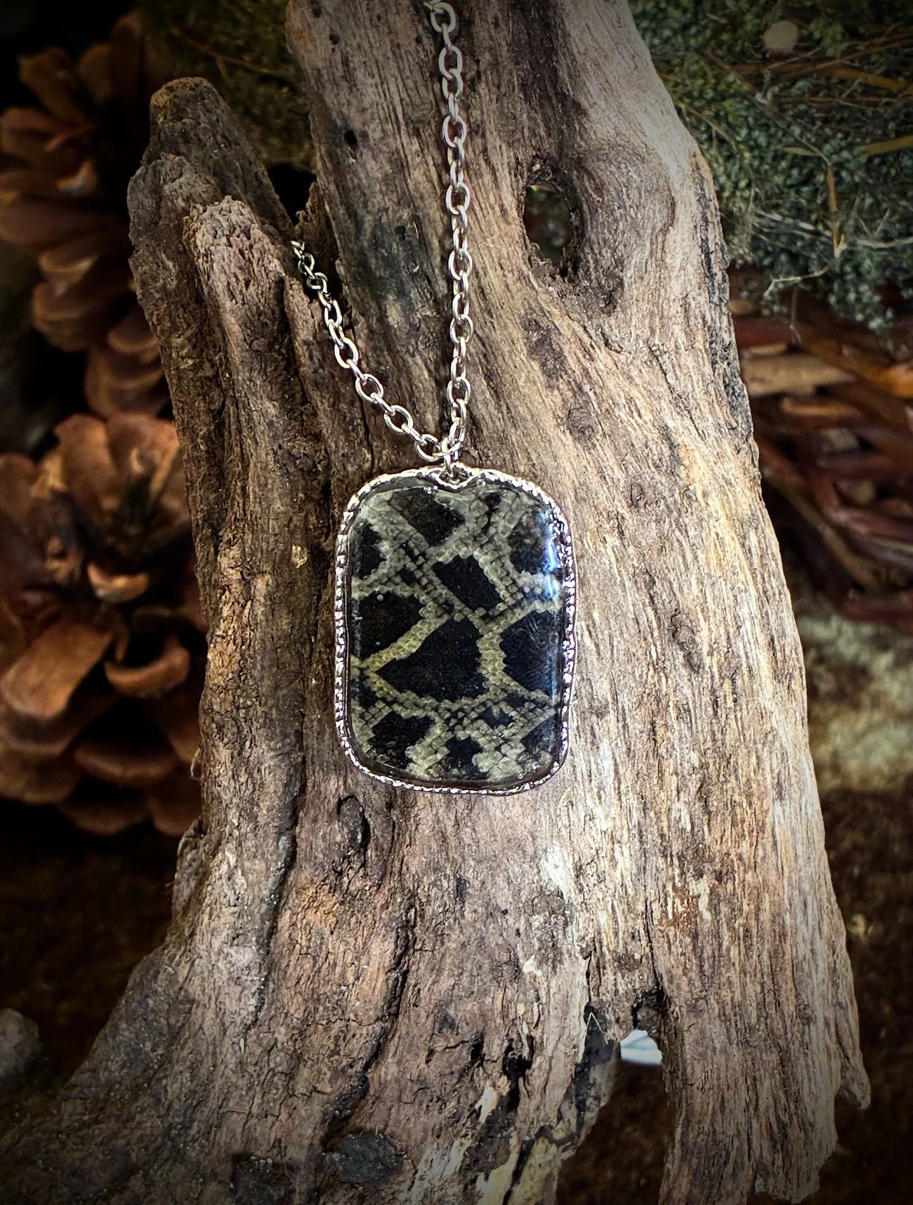 Burmese Python Skin Pendant