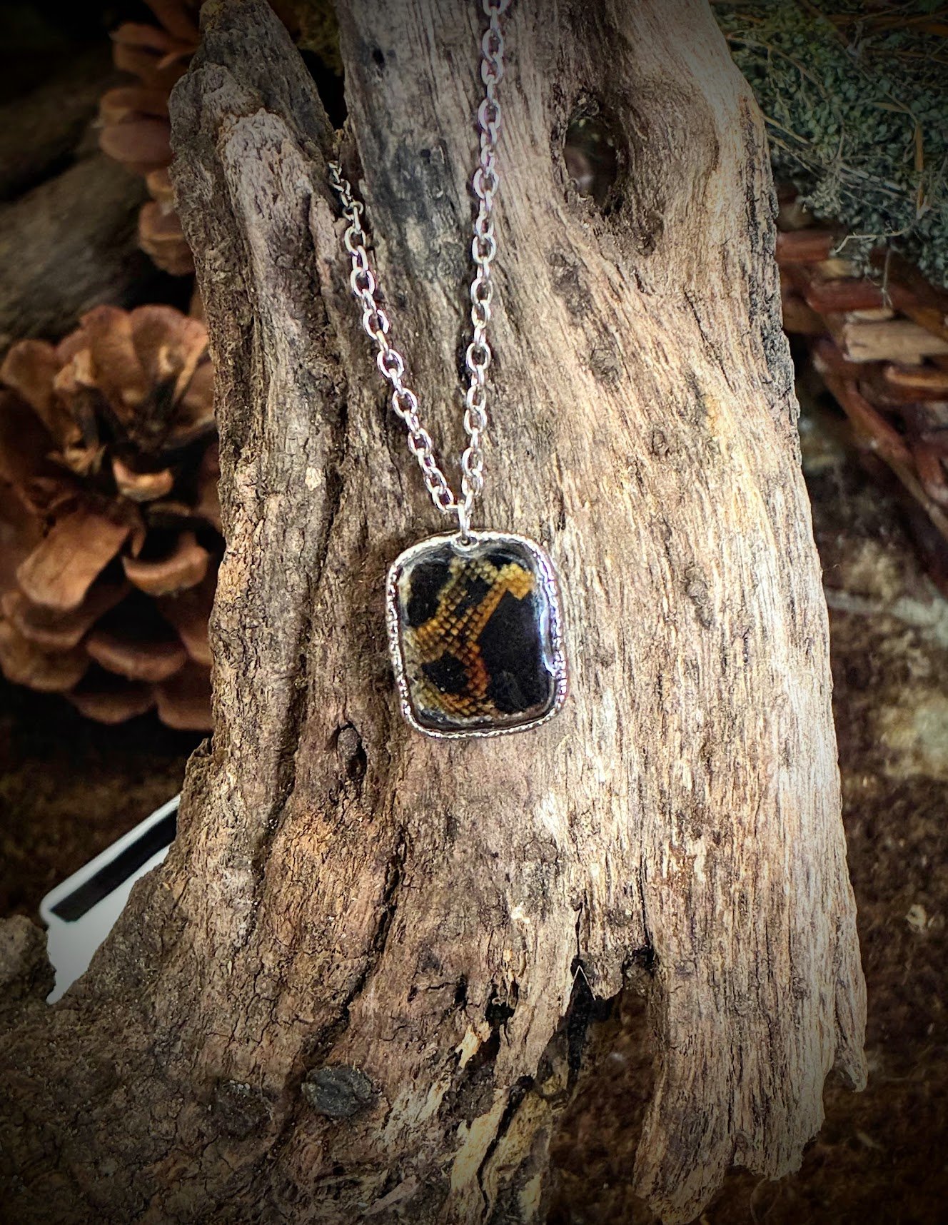 Burmese Python Skin Pendant