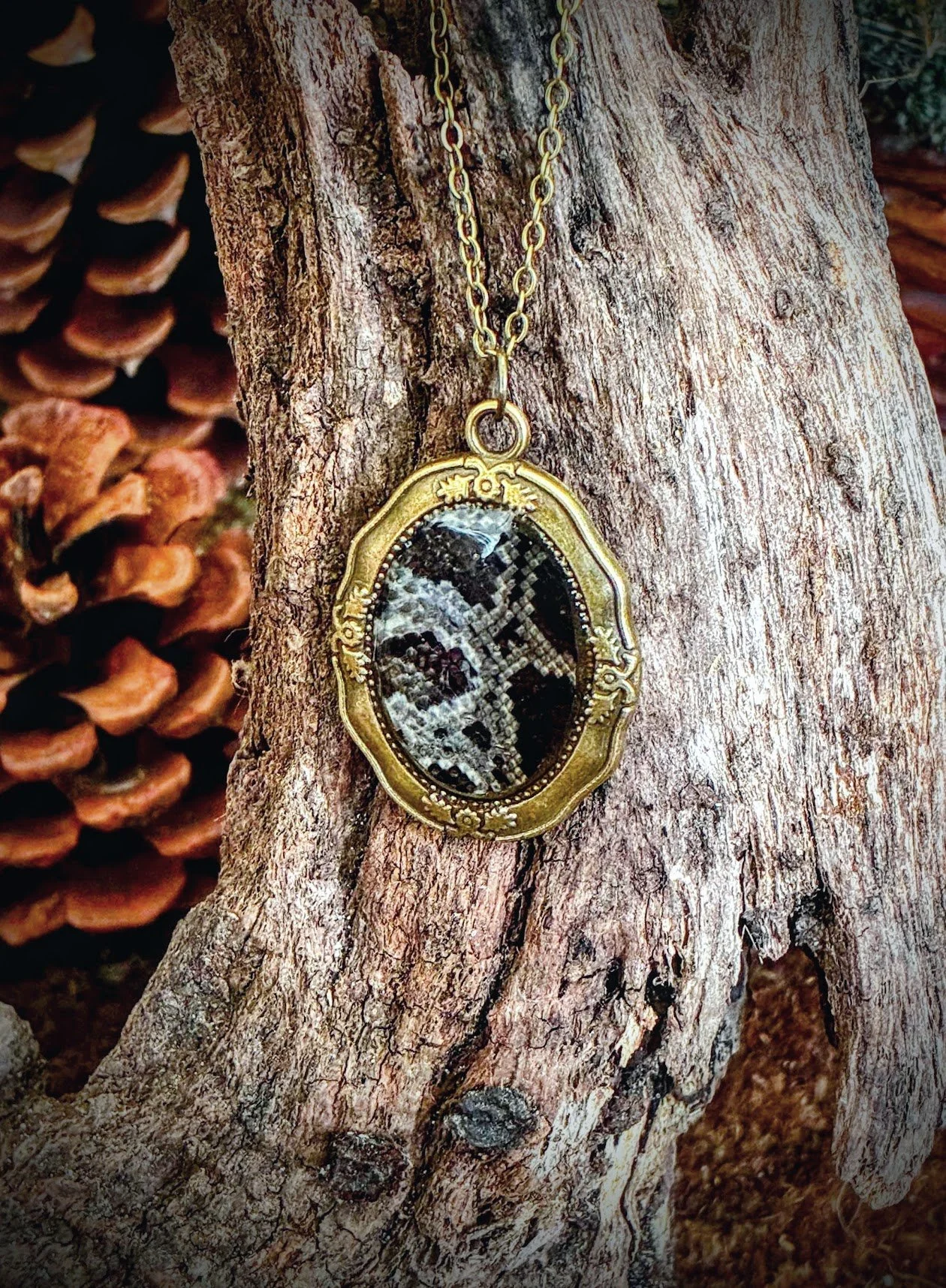 Burmese Python Skin Pendant
