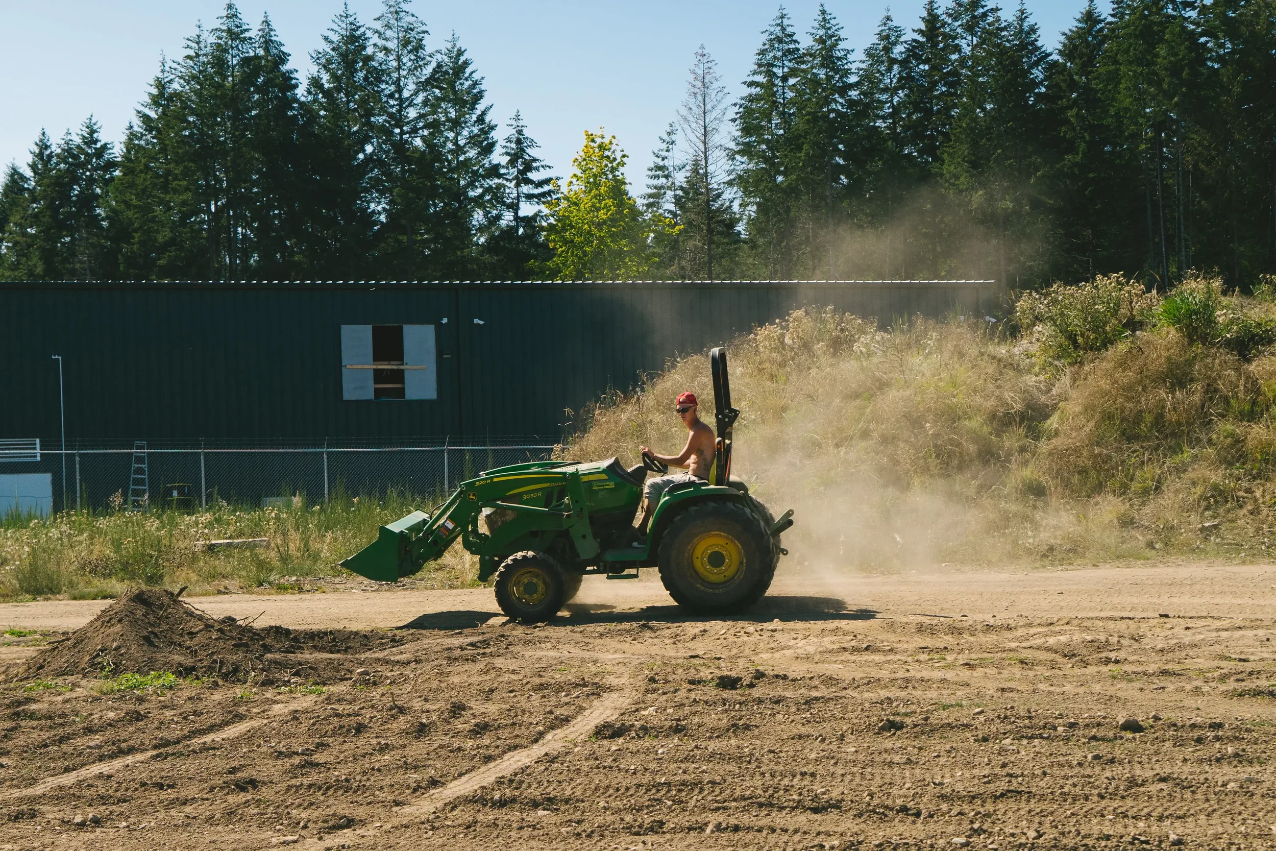 GOOD BUDS field prep using the tractor - Salt Spring Island