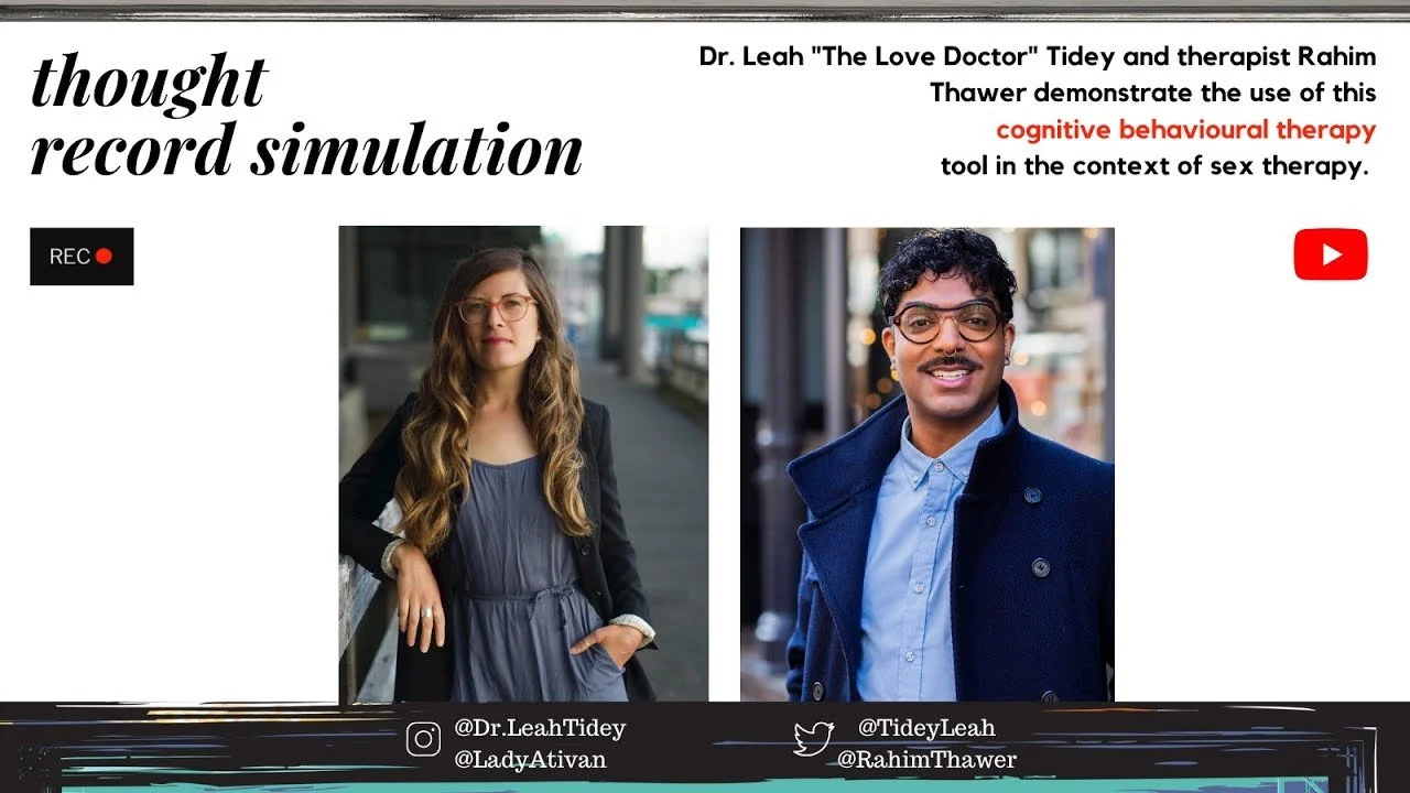 CBT thought record simulation with Rahim and Leah