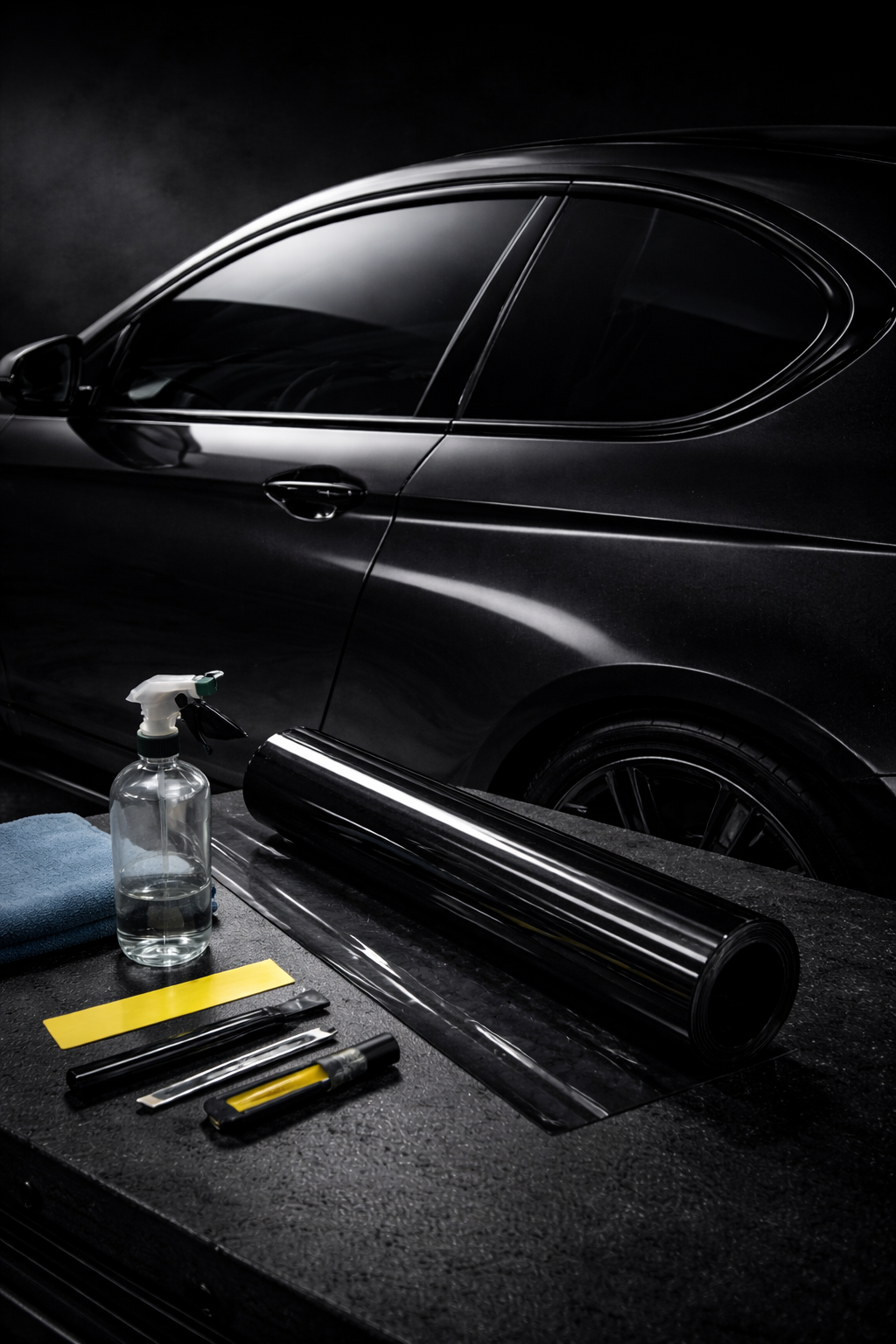 Car with professionally tinted windows by Darkline Tints