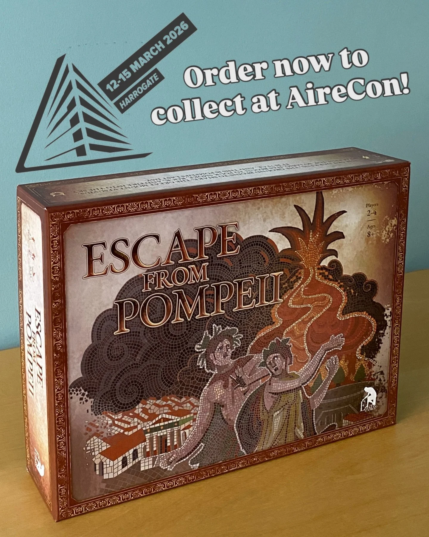 We&rsquo;ll be selling a limited number of copies of Escape From Pompeii at AireCon. Order a copy for collection through our website to make sure there&rsquo;s one for you, and to save yourself the postage!

(Please make sure you&rsquo;re attending A