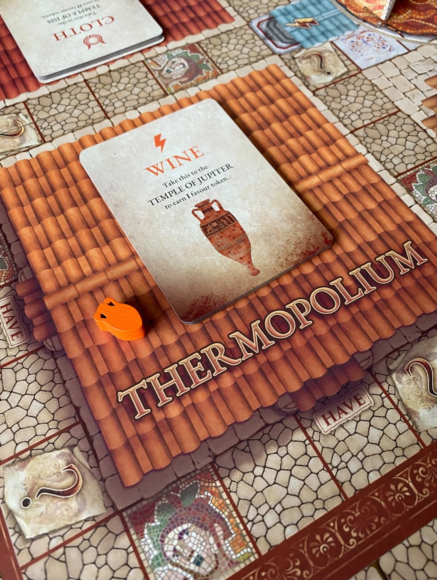 Wine, cloth, bread, and money: the four Resources in Escape From Pompeii. These represent everyday items that players must collect and take to the temples, to leave as offerings to the gods, in hopes of gaining the gods&rsquo; favour.

What other ite