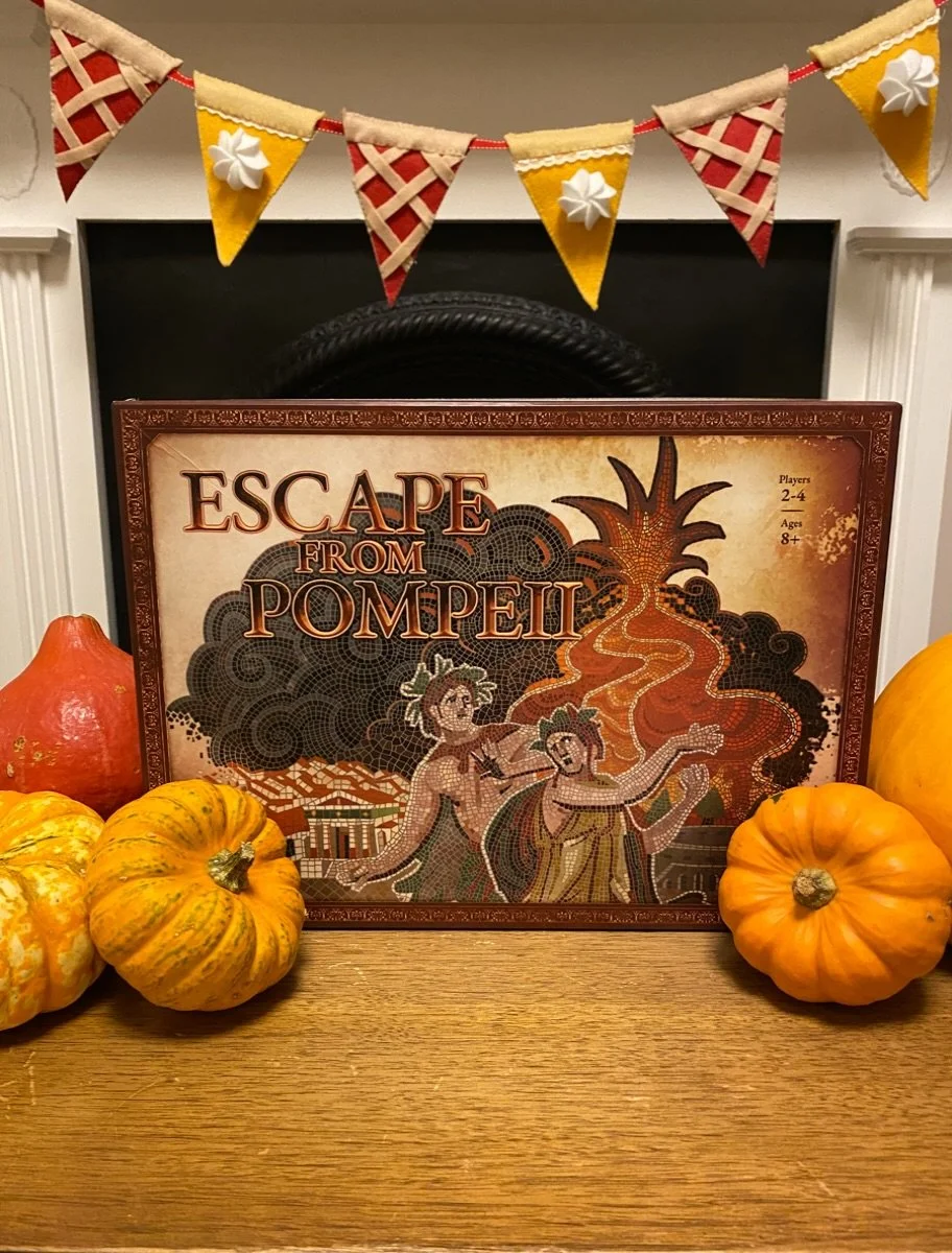 Escape From Pompeii is the perfect autumnal board game because today is the 1,947th anniversary of the eruption that buried ancient Pompeii!

While 24th August has been the assumed date of the eruption for a long time, more recent findings suggest a 