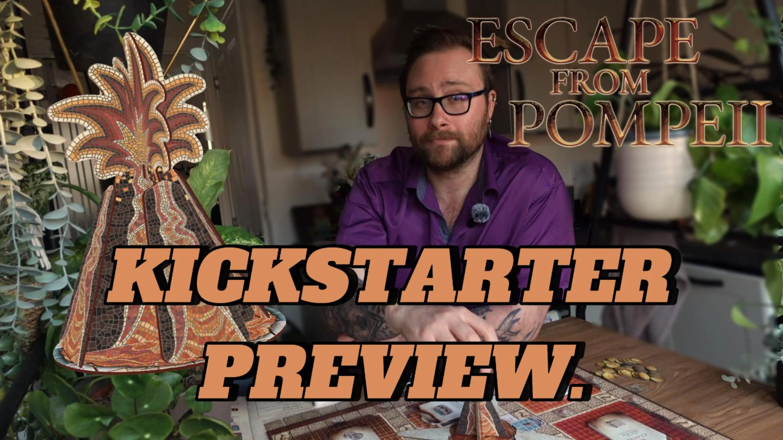 Escape From Pompeii review image - text reading 'kickstarter preview'