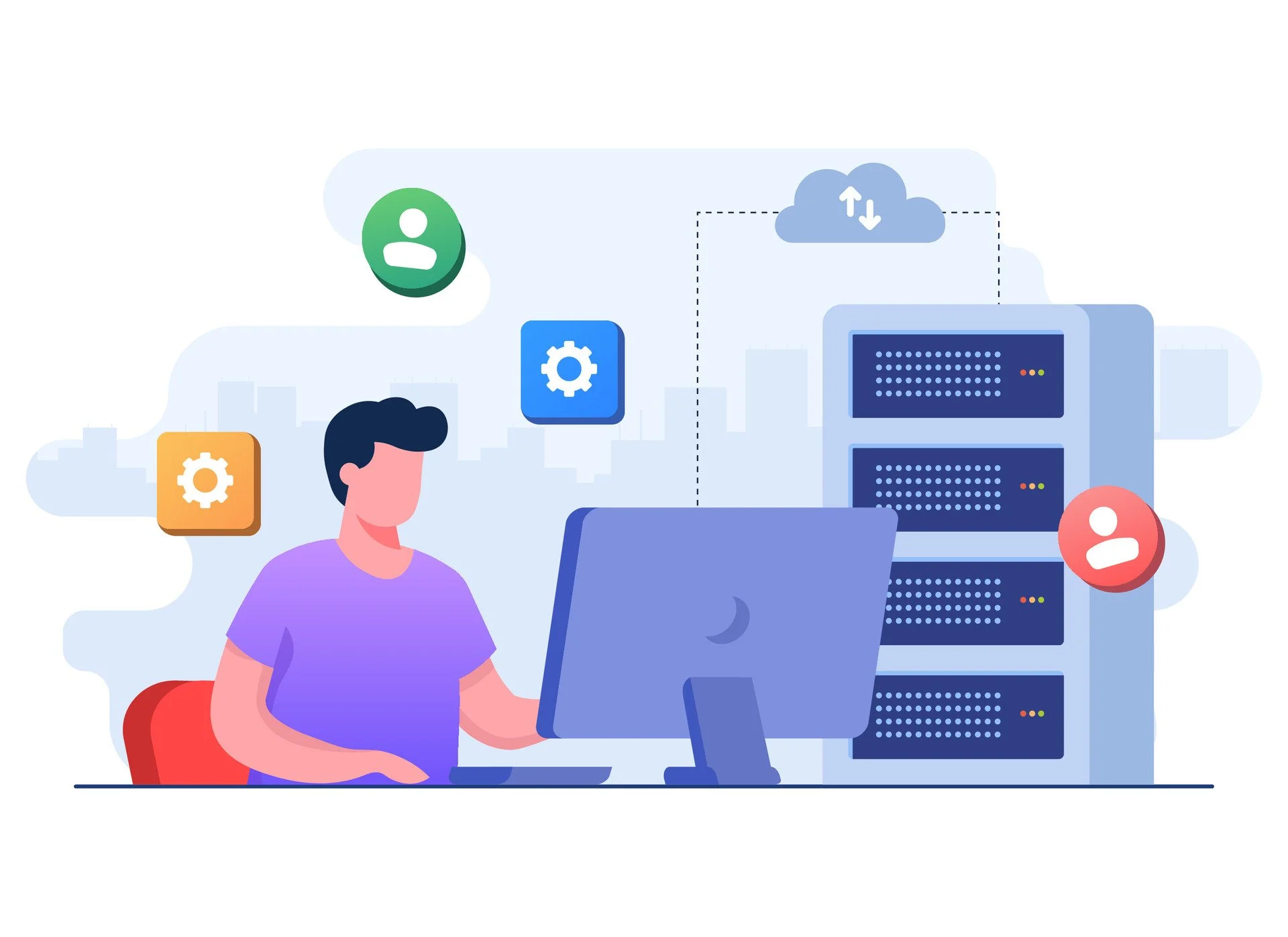 Cybersecurity consultant protecting small business from data breaches