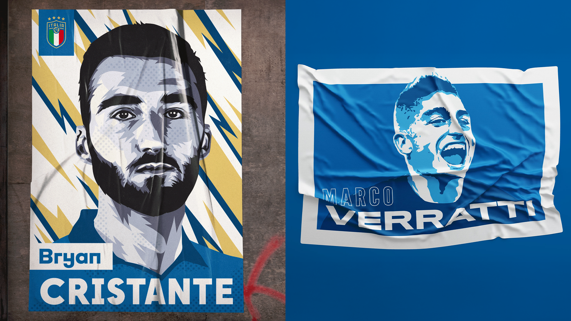 Illustrations for set props featured in FIGC commercial. Created for Auiki.