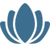 Simple blue lotus flower icon