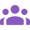 Silhouette of five people standing together