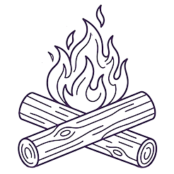 Geometric drawing of an outline square with sections divided by vertical, horizontal, and diagonal lines.
