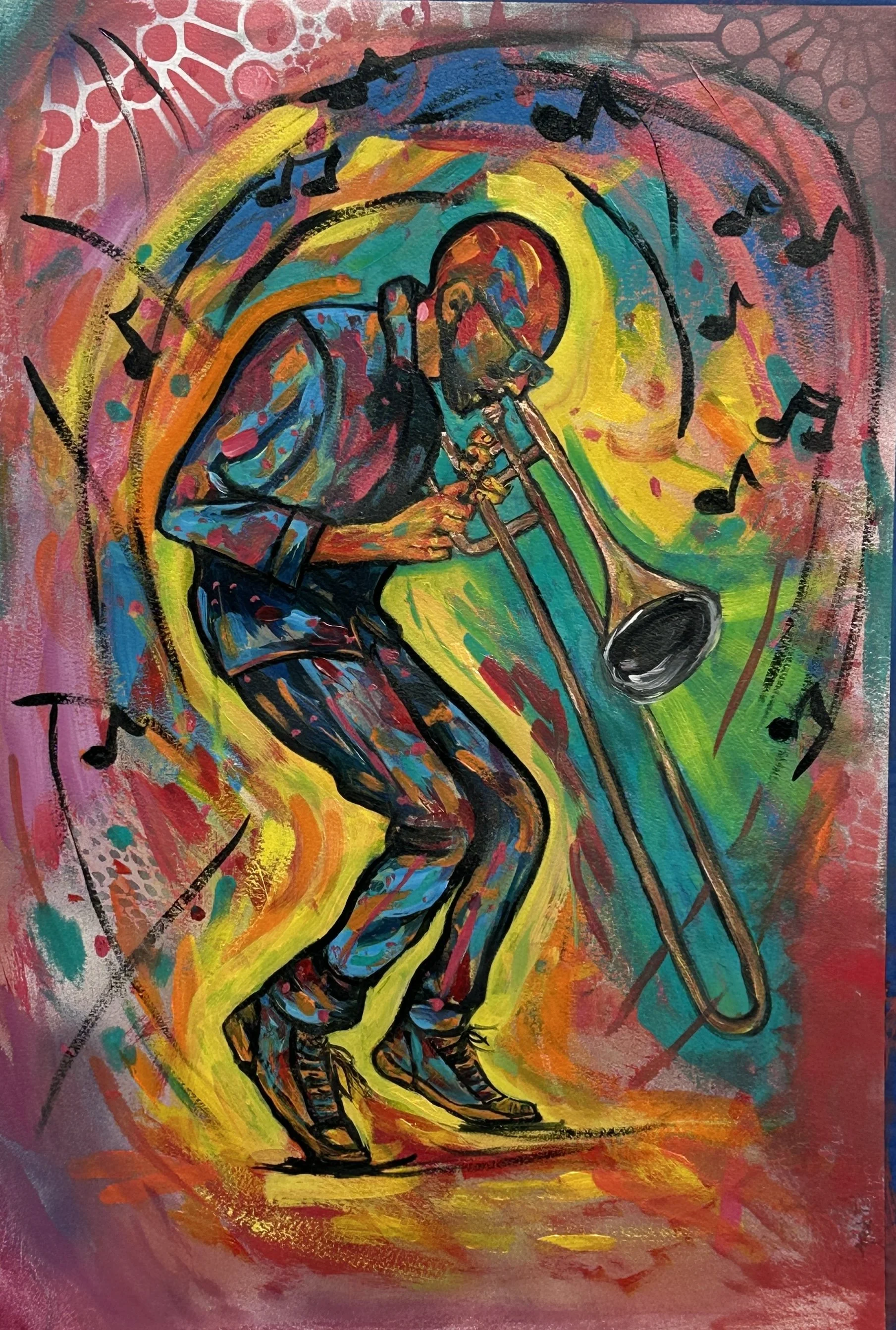 Vibrant Jazz Reverberation Art Piece
