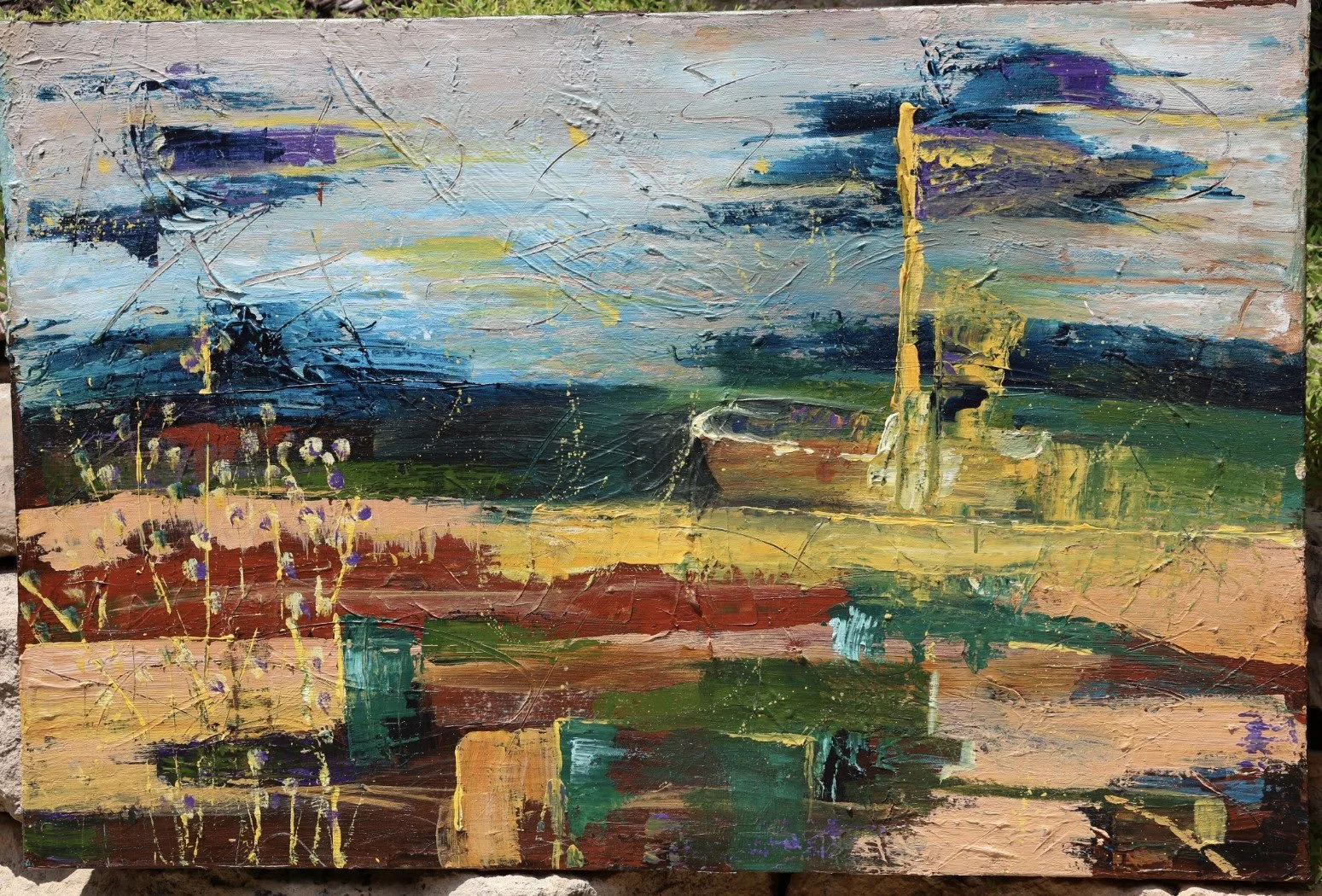 Vibrant Horizon Abstract Painting