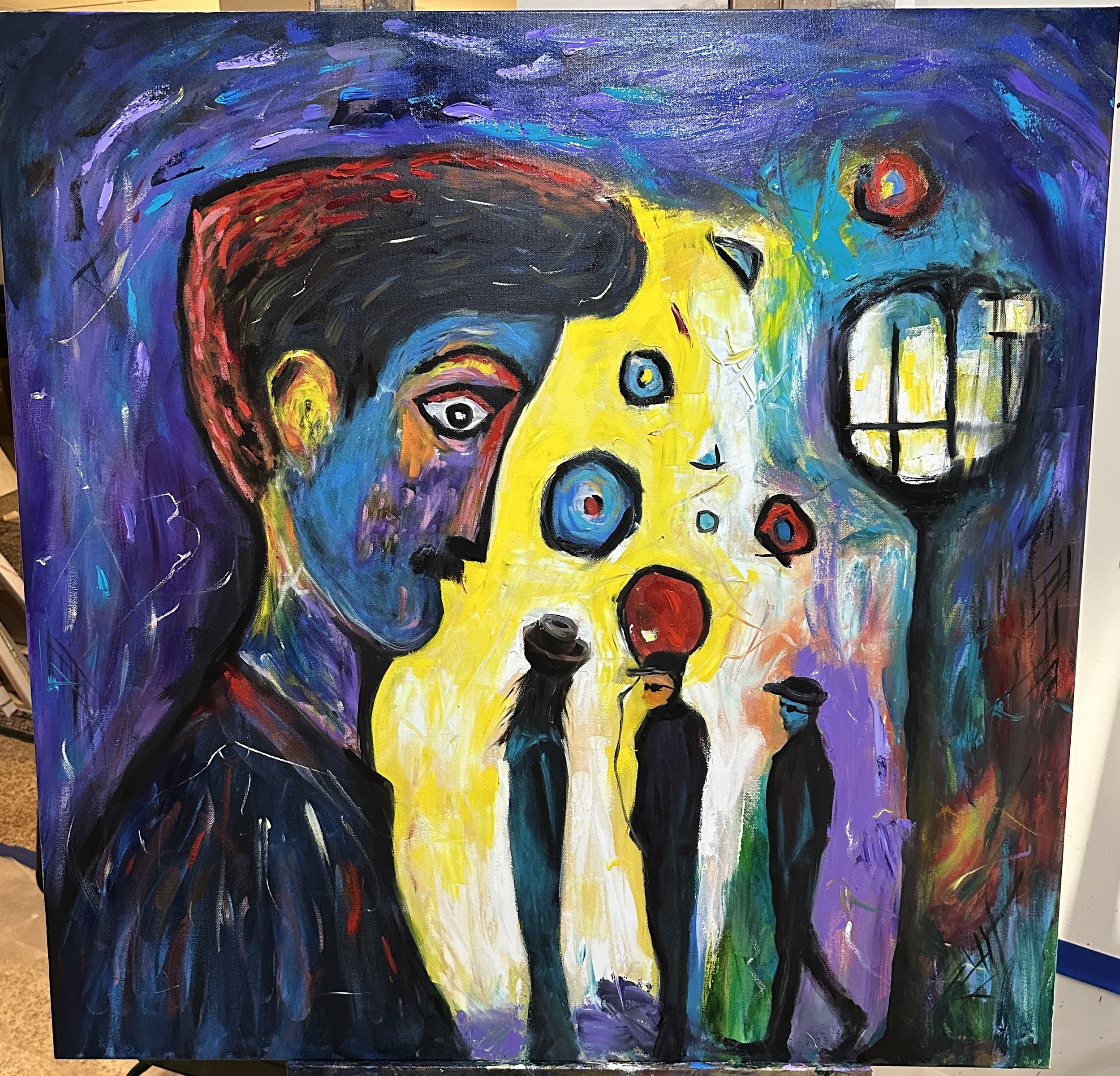 Expressive Abstract Mixed Media Painting