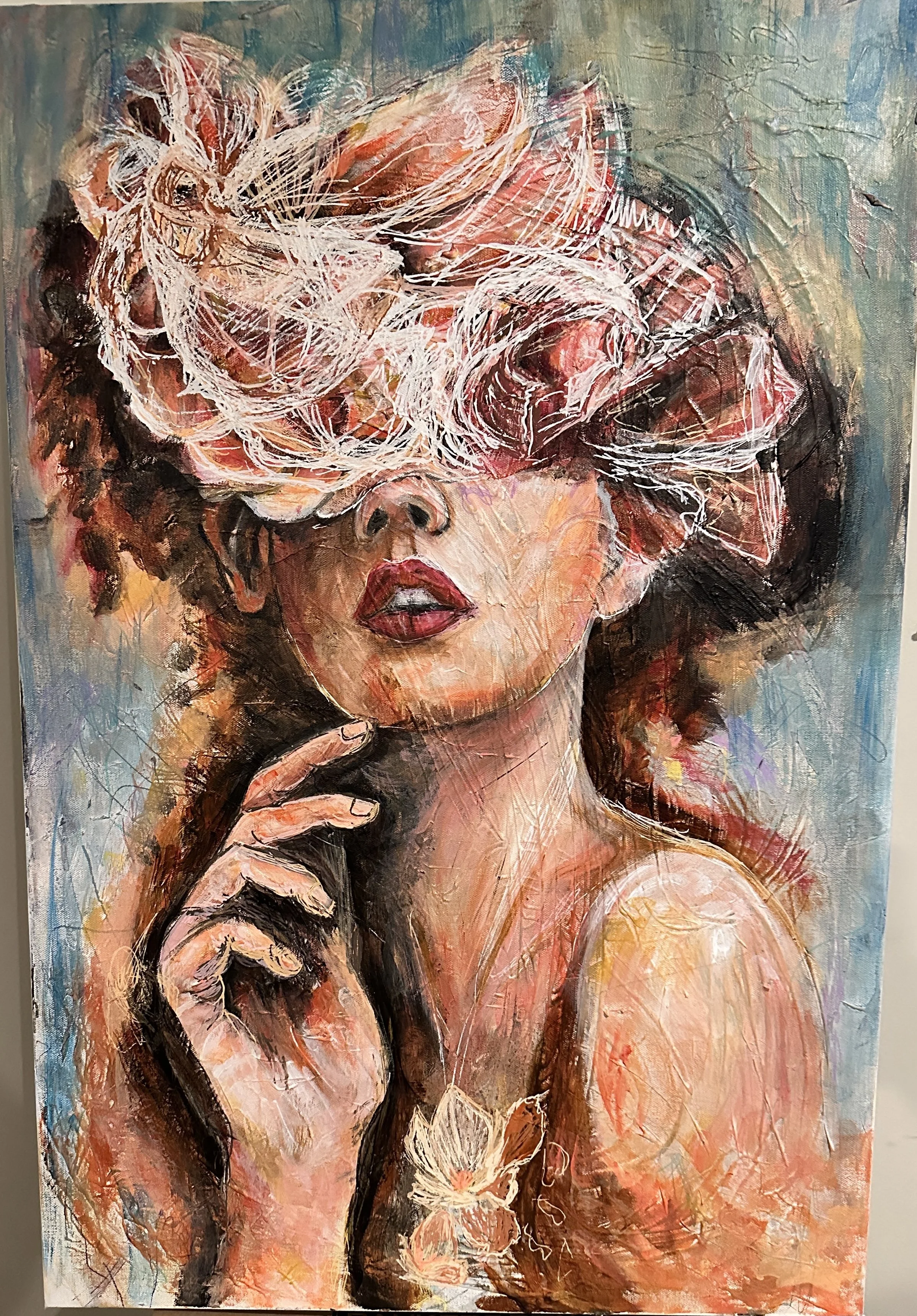 Elegance in Expression: Mixed Media Portrait
