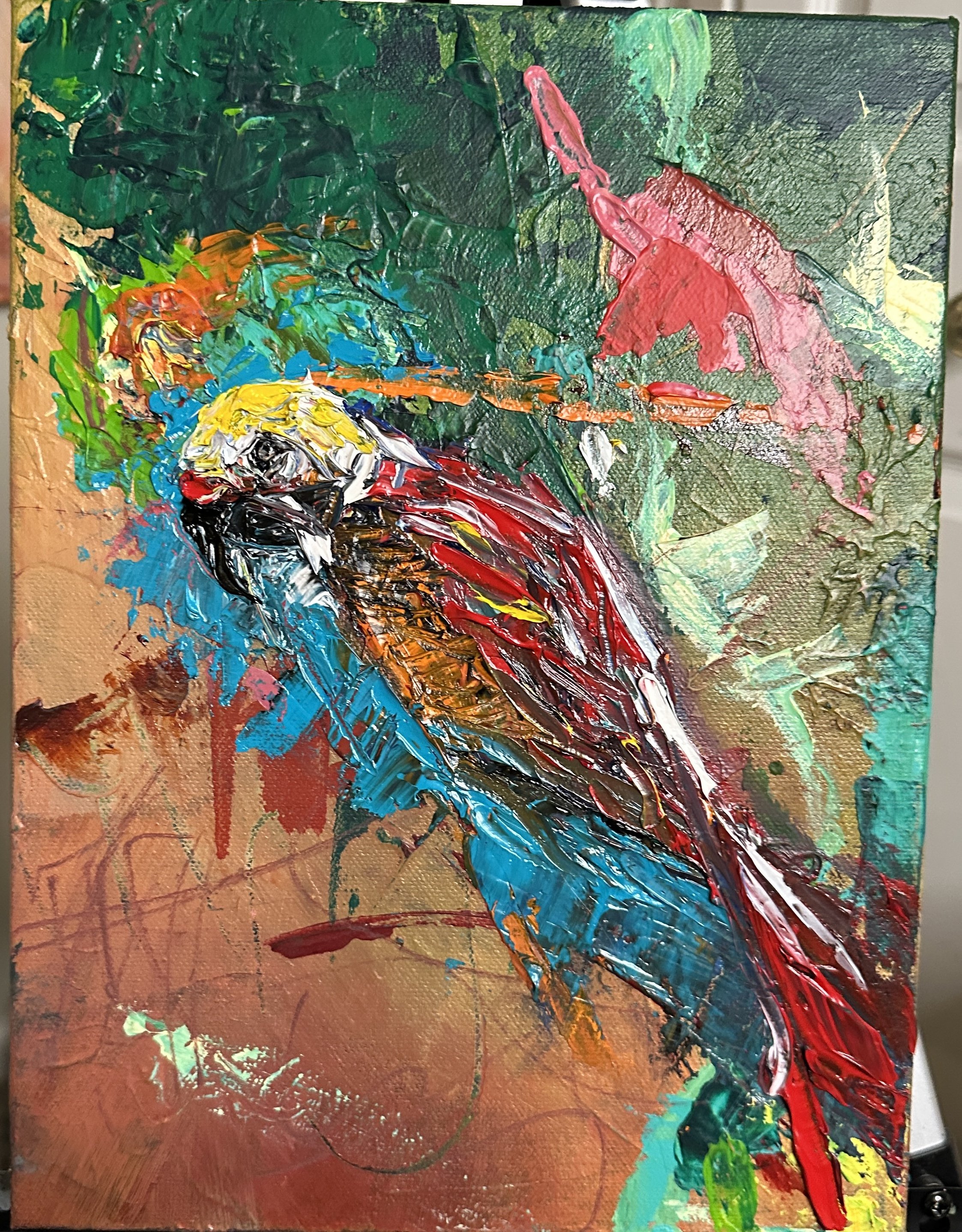 Freedom's Colors: Abstract Parrot Painting