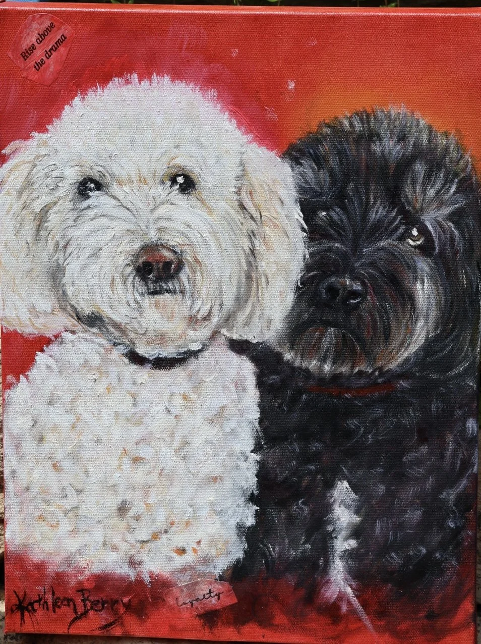 Commission Dog pet of Two Labradoodles