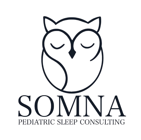 Logo of an owl with closed eyes and the text 'SOMNA Pediatric Sleep Consulting' below.
