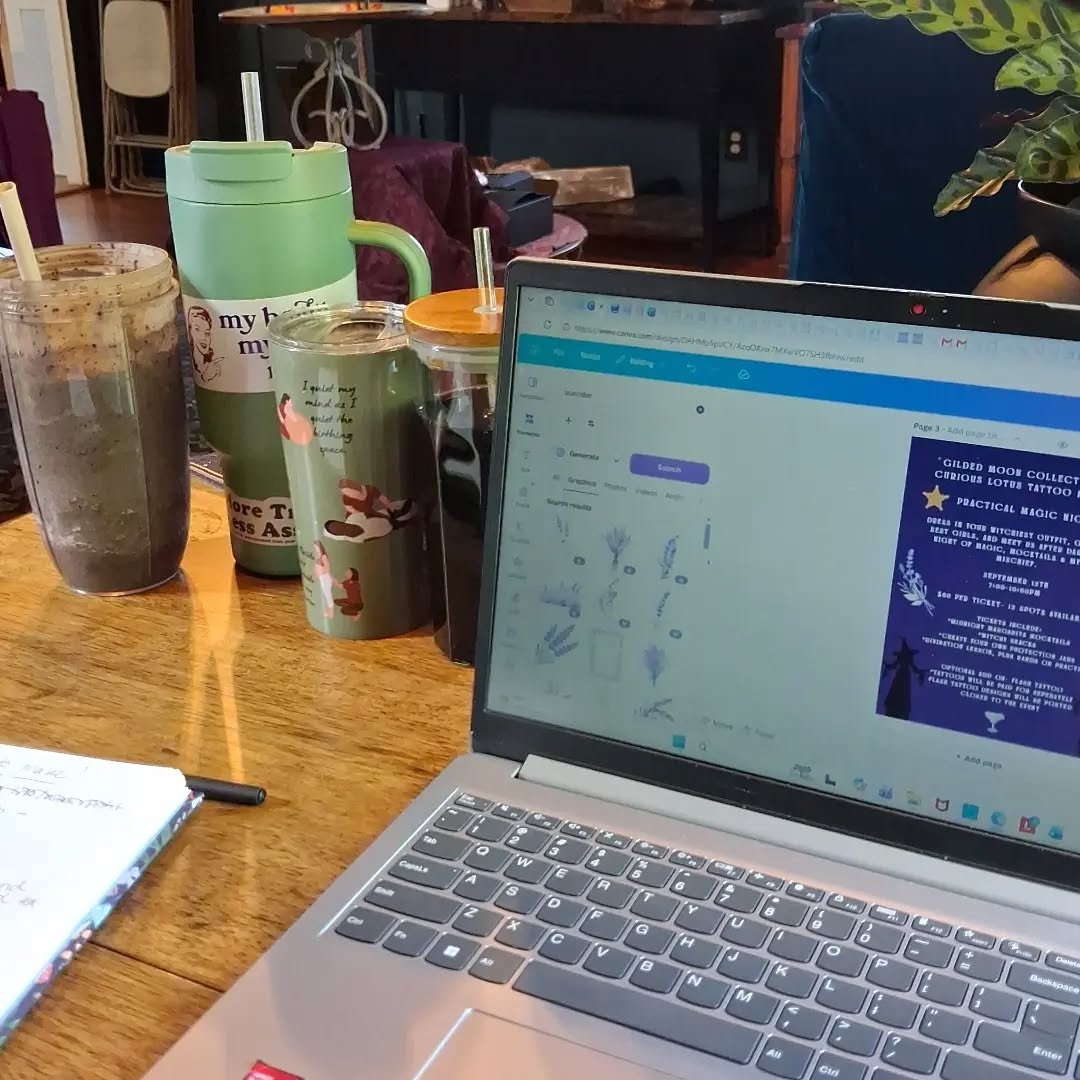 Locking in today and getting some flyers ready for our next few events. Which means the ADHD requirement of having 4 different beverages within arms length so I don't move from this spot. 🤣

So many exciting events coming up in the next few weeks, s