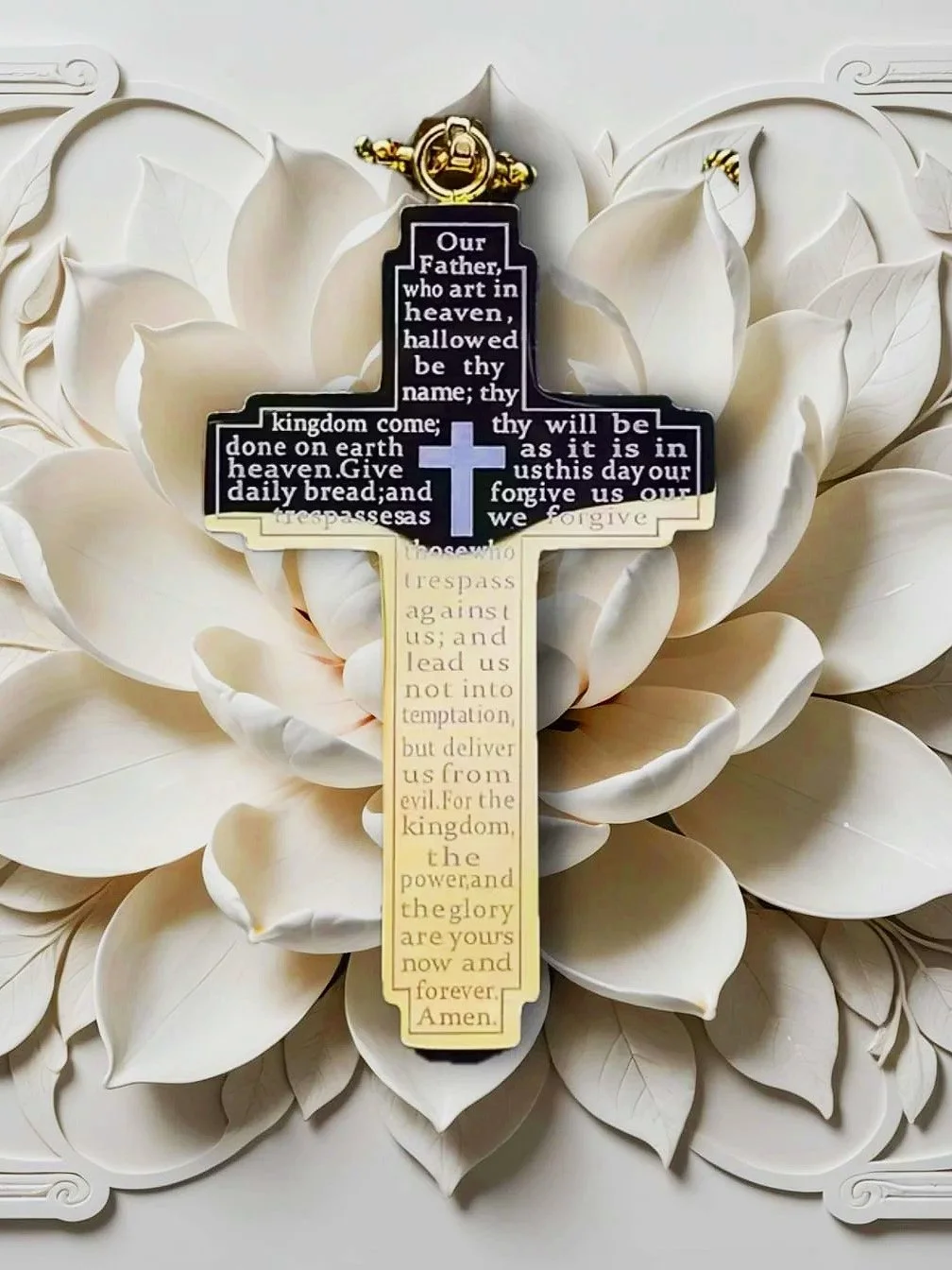 Gold-plated Cross with The Lord's Prayer