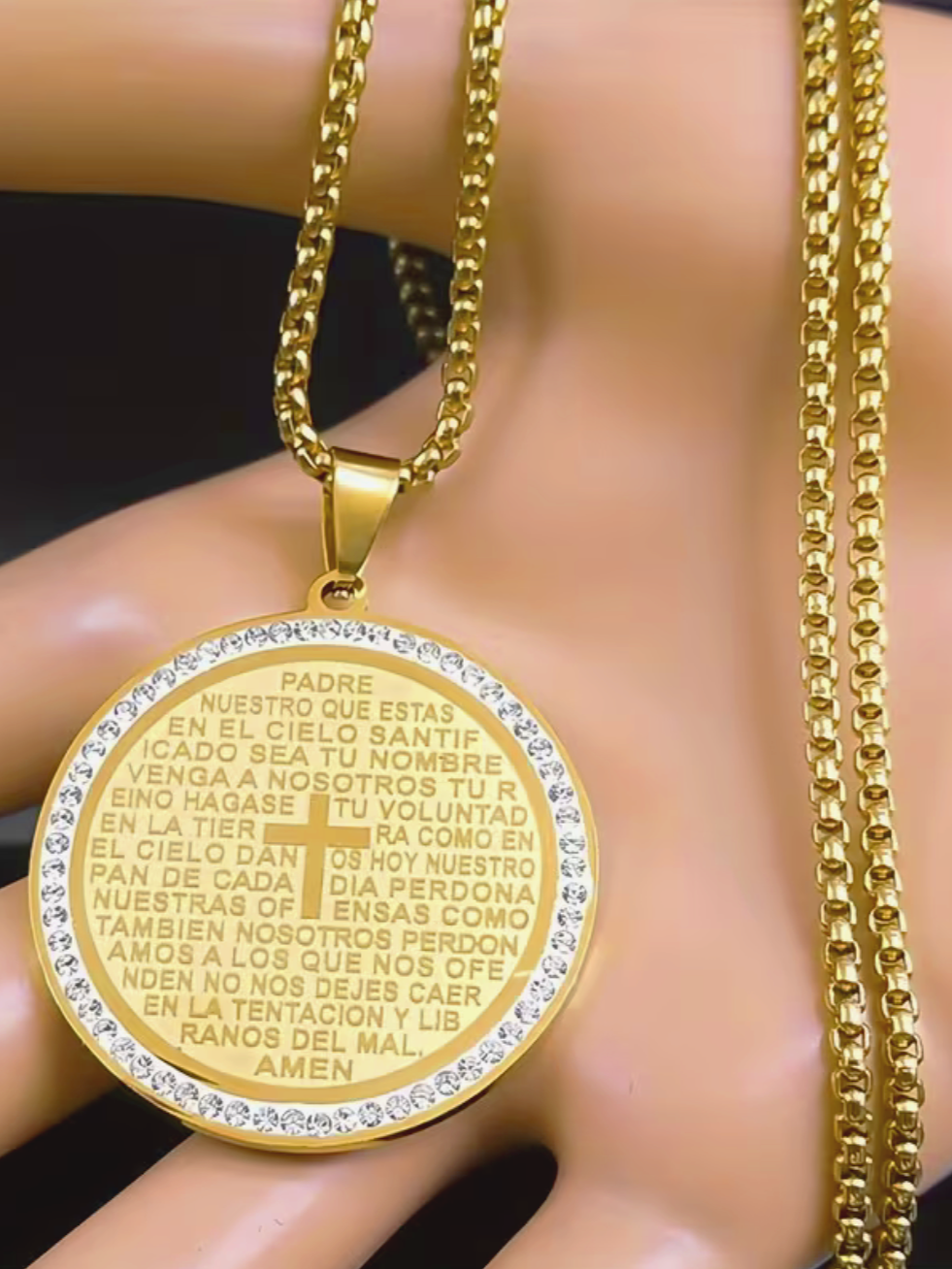 LORD+OUR+FATHER+GOLDEN+CROSS+PRAYER+YHVH+HOLY+SPIRIT+DIVINE+SPIRITUAL+RELIGIOUS+FAITH+BIBLE+REVMARIAPIO+JESUS+GOSPEL+WORSHIP+SACRED+JEWELRY