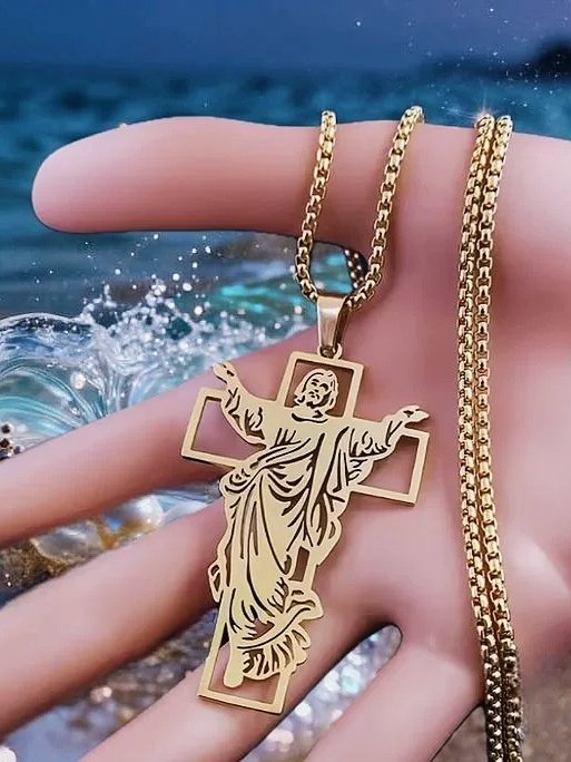 Eternal Blessing of Our Savior Gold-Plated Cross Necklace