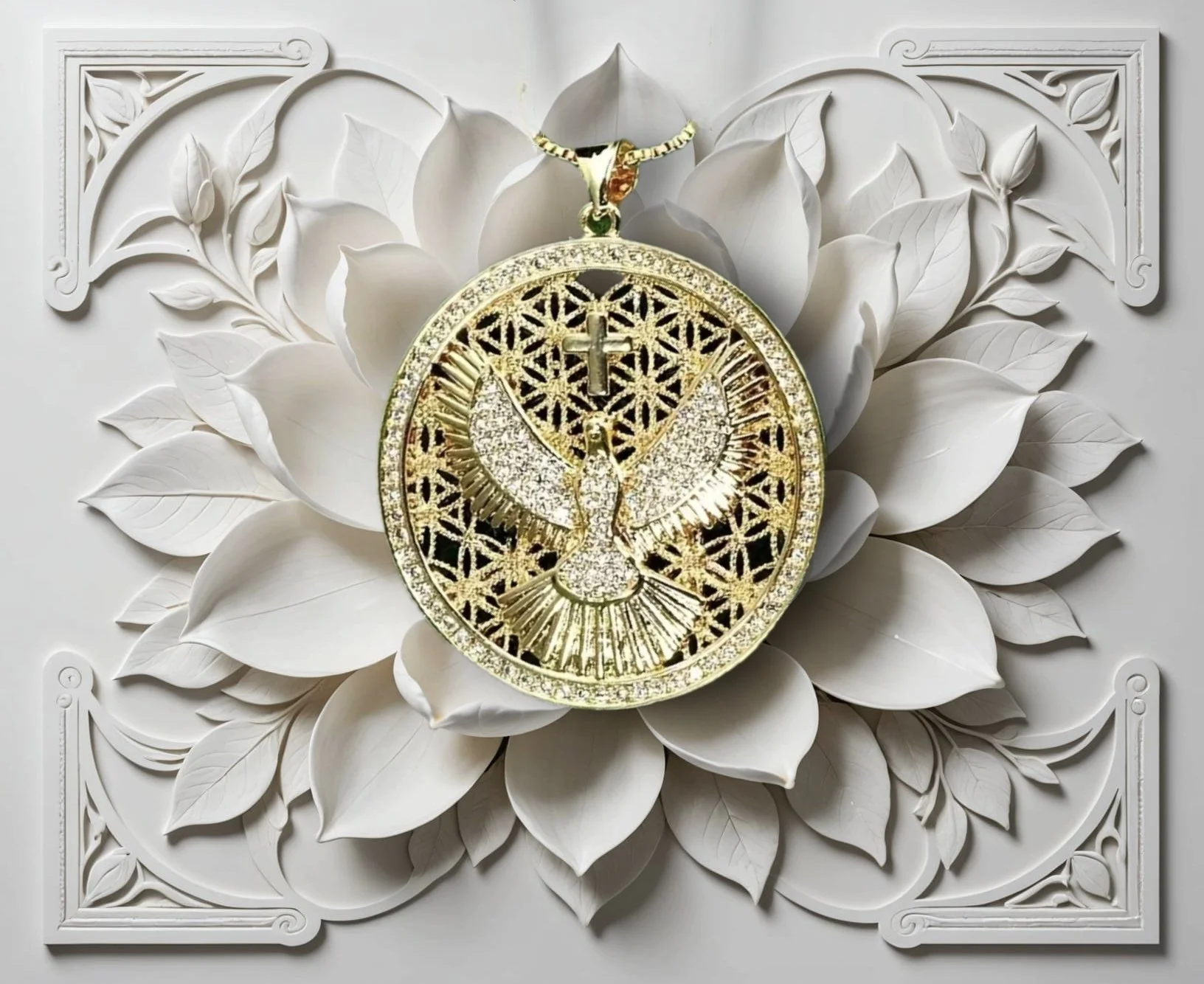 Dove of The Holy Spirit Pendant Gold-plated