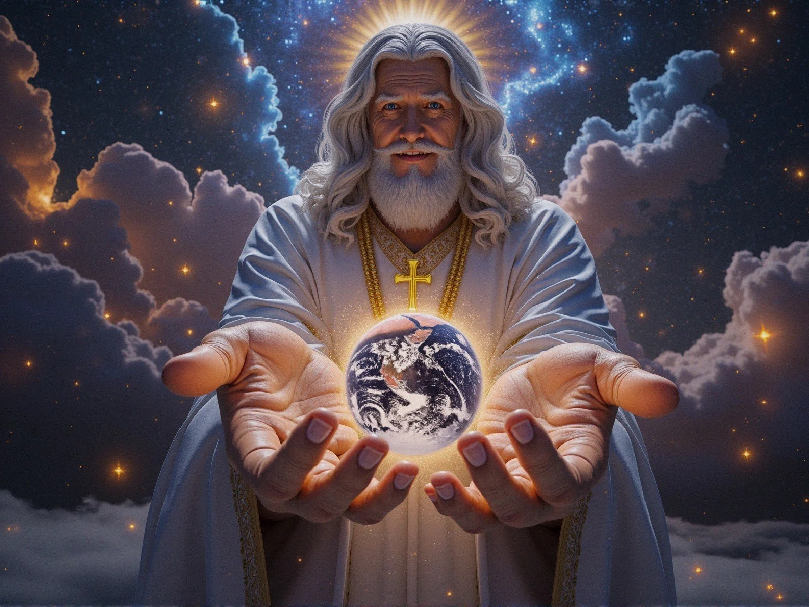 Religious artwork of Our Heavenly Father ELOHIM ADONAI YAHWEH I AM THAT I AM GOD LORD THE CREATOR FAITH RELIGION HEAVEN