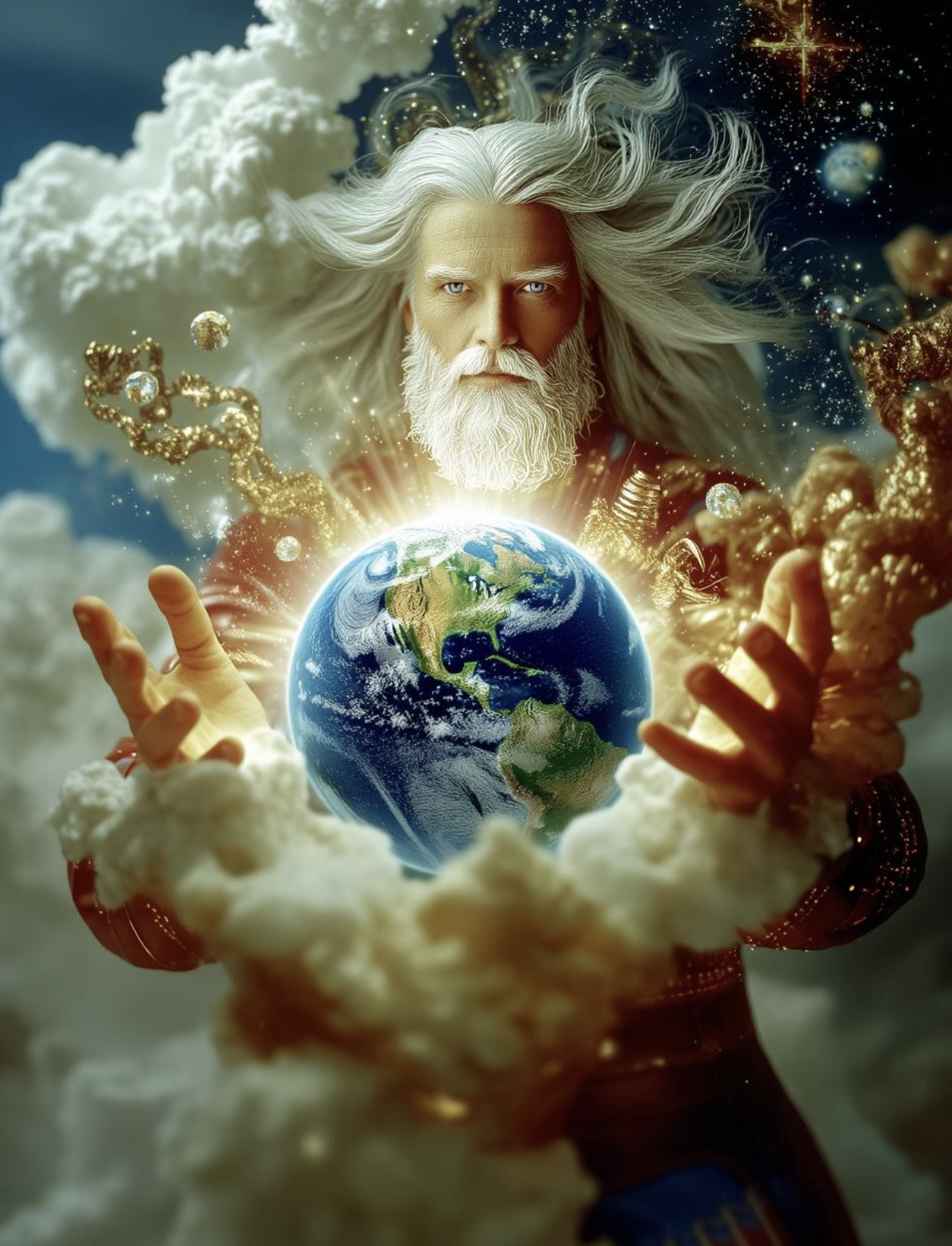 Religious artwork of Our Heavenly  Father God YAHWEH I AM THAT I AM ELOHIM The Creator of Universe Adonai