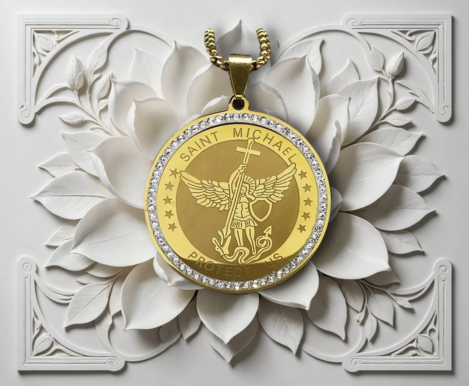 Archangel Michael Victory Pendant Necklace