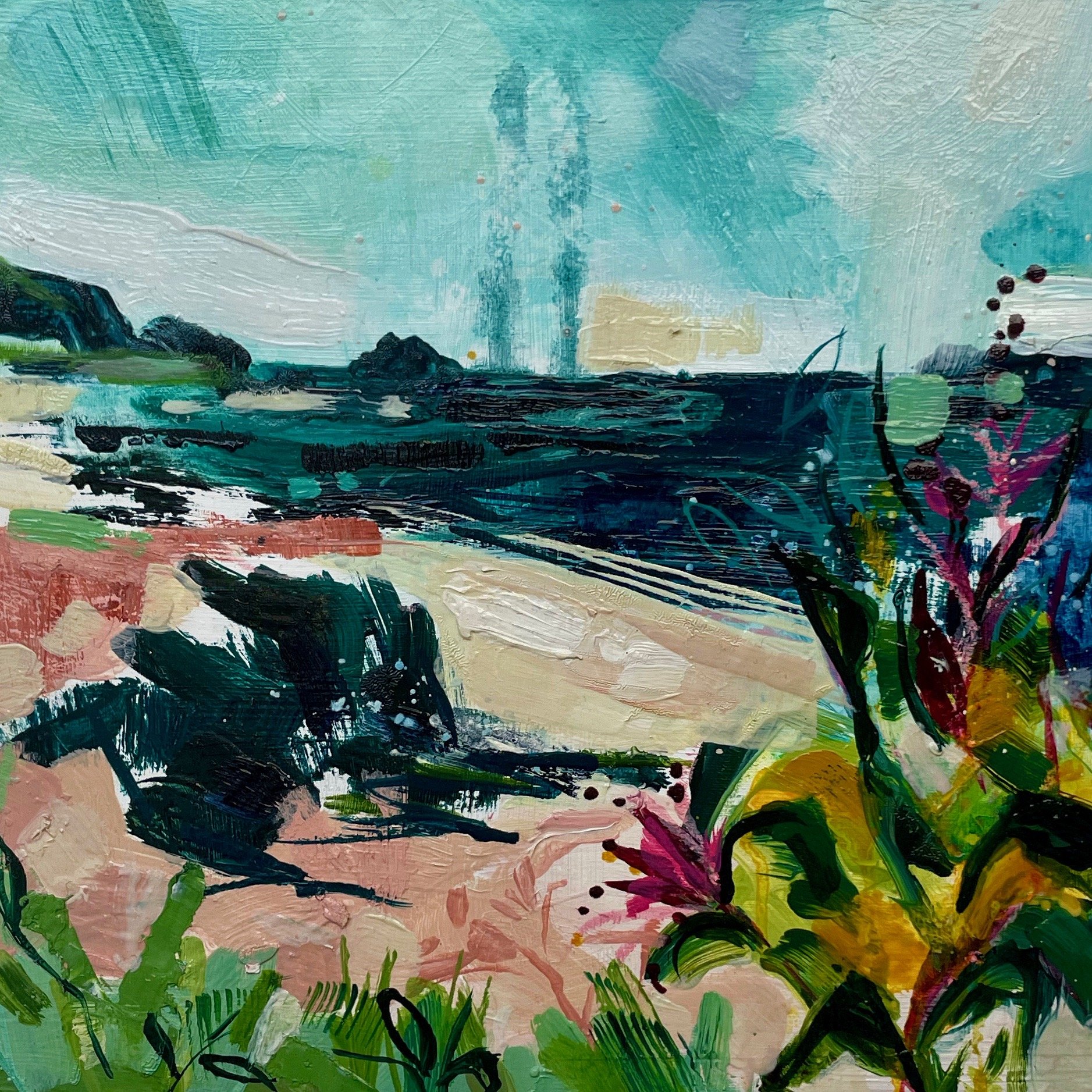 2023, Pink sand at Tregirls 3 (A0092)