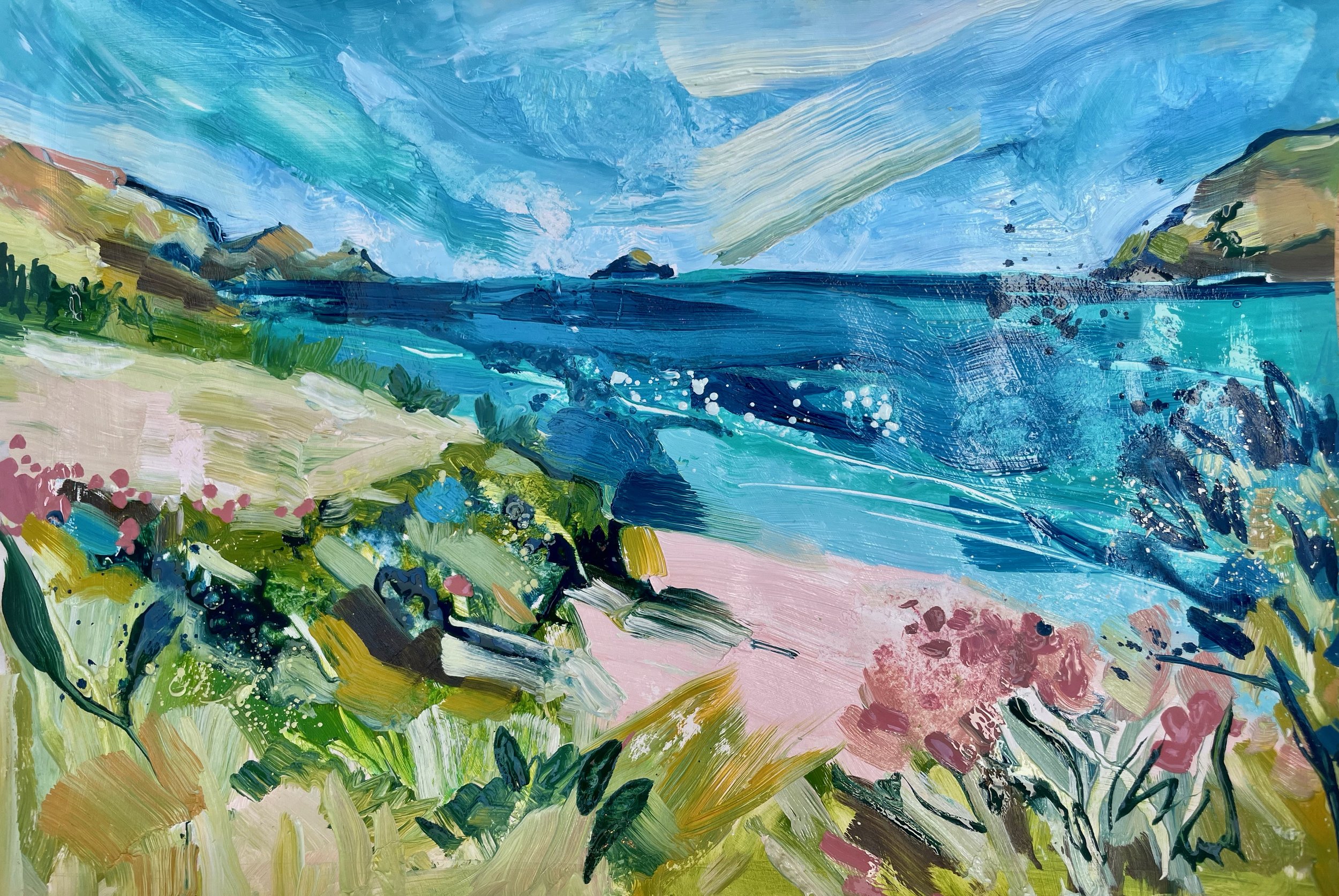 2024, Salt Spray at Tregirls sketch (A0115)