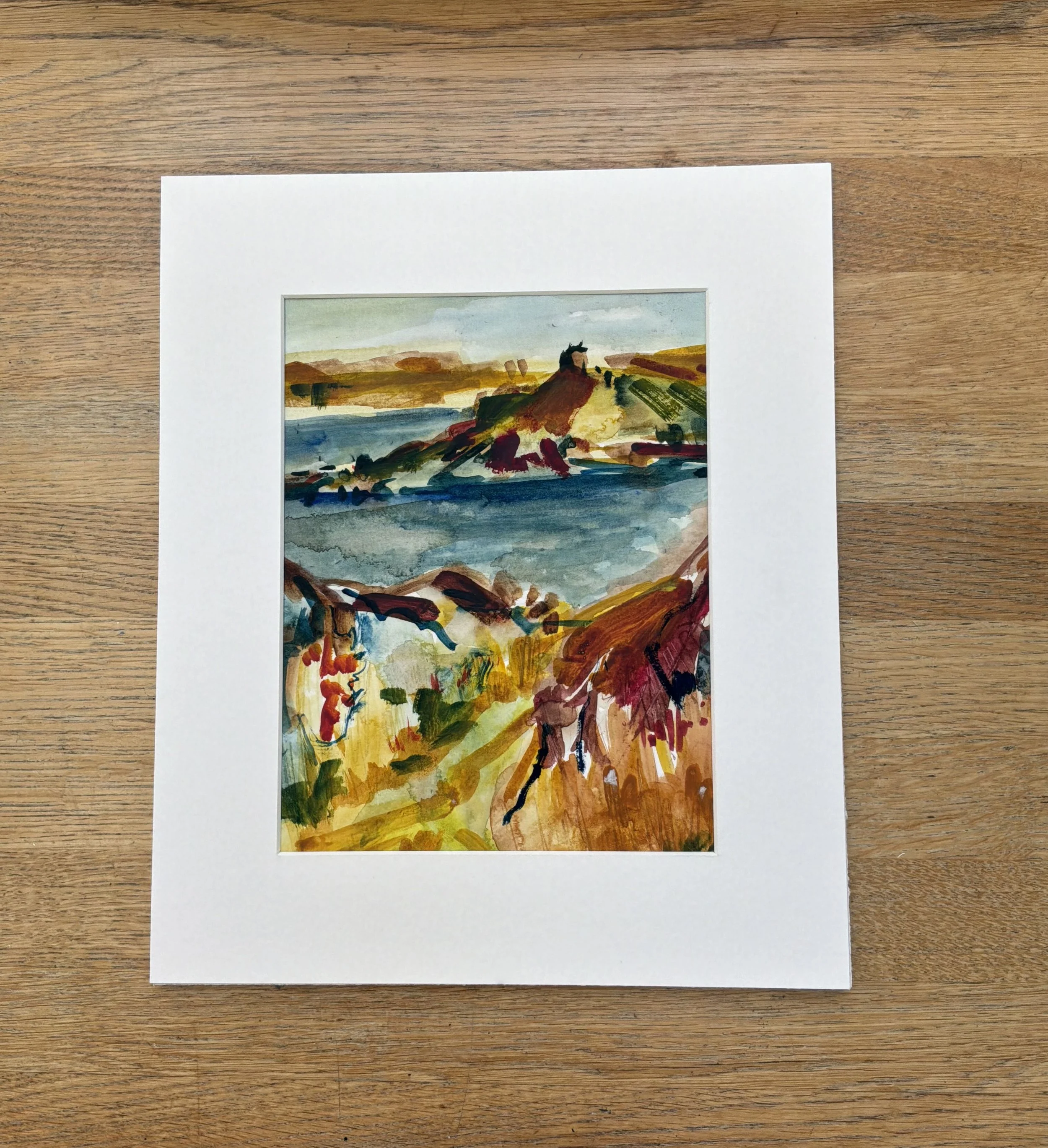 Burning Ochre Towards The Island at Porthmeor Beach