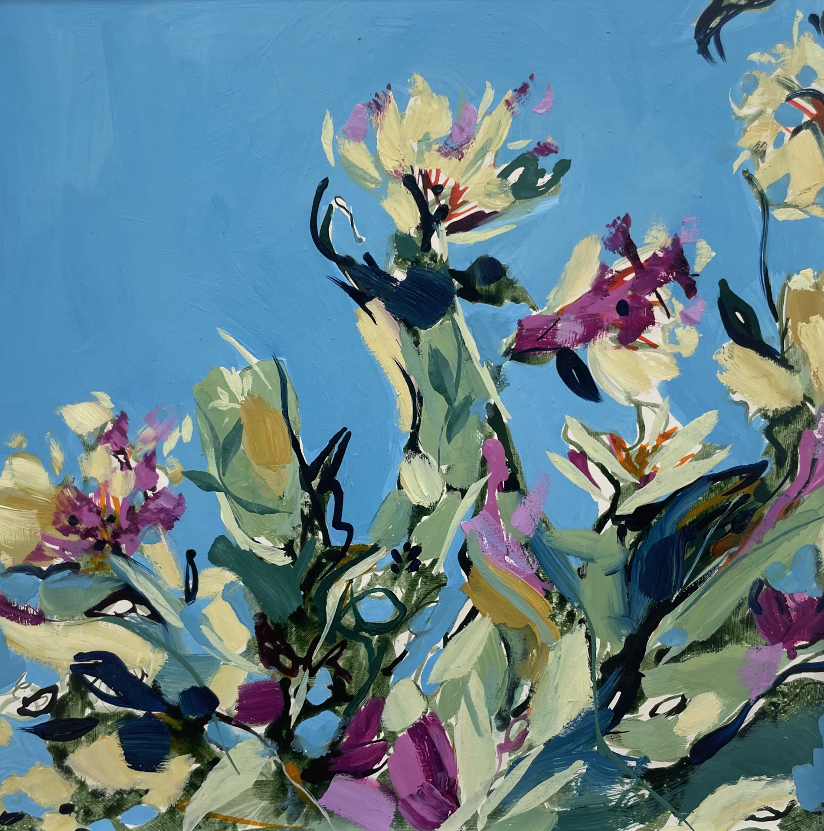 slideInRight-scroll Original floral painting by Annabel Hill