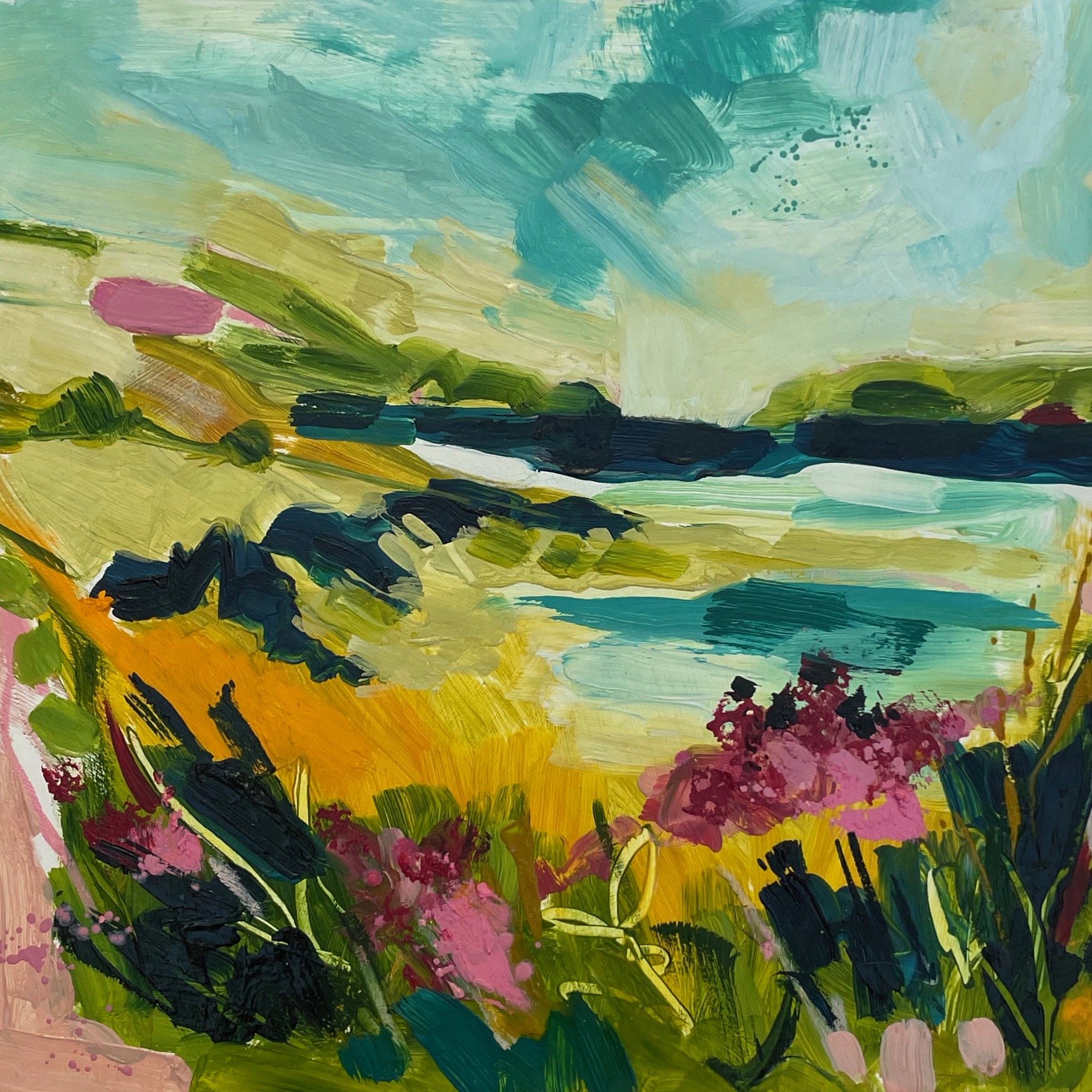 2023, Wild Pinks and salt spray, towards Daymer (A0102)