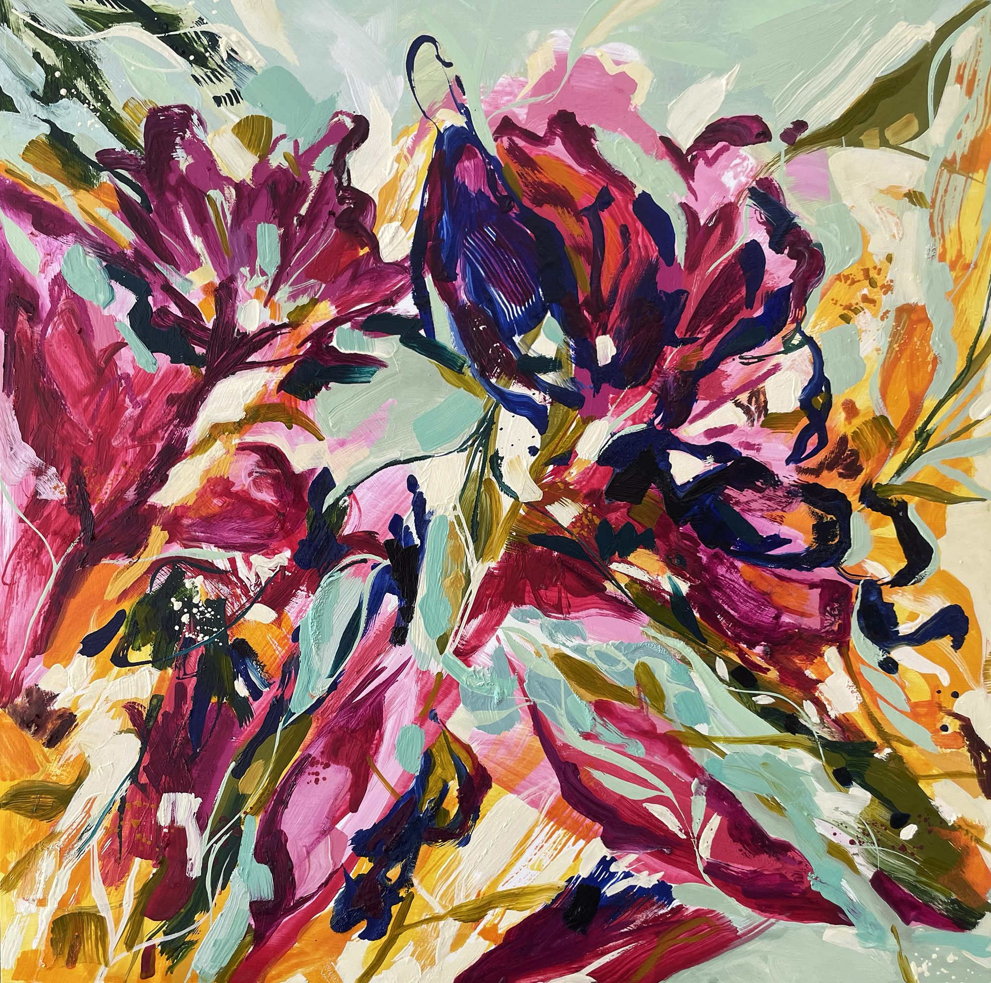 slideInRight-scroll Original floral painting by Annabel Hill